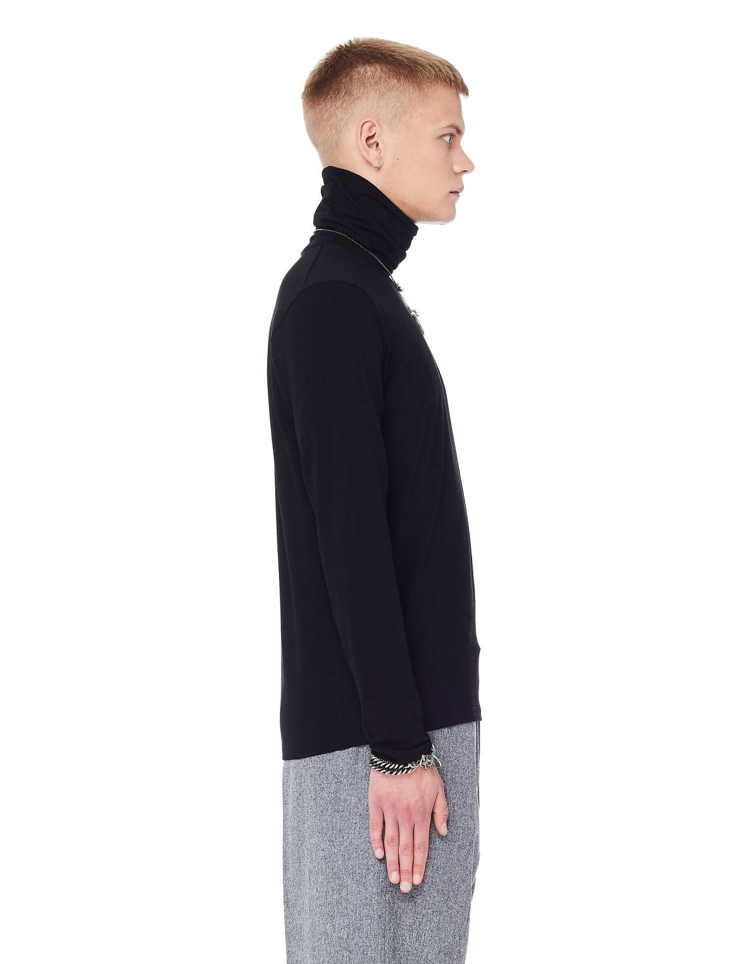 Jil Sander Черная базовая водолазка из хлопка