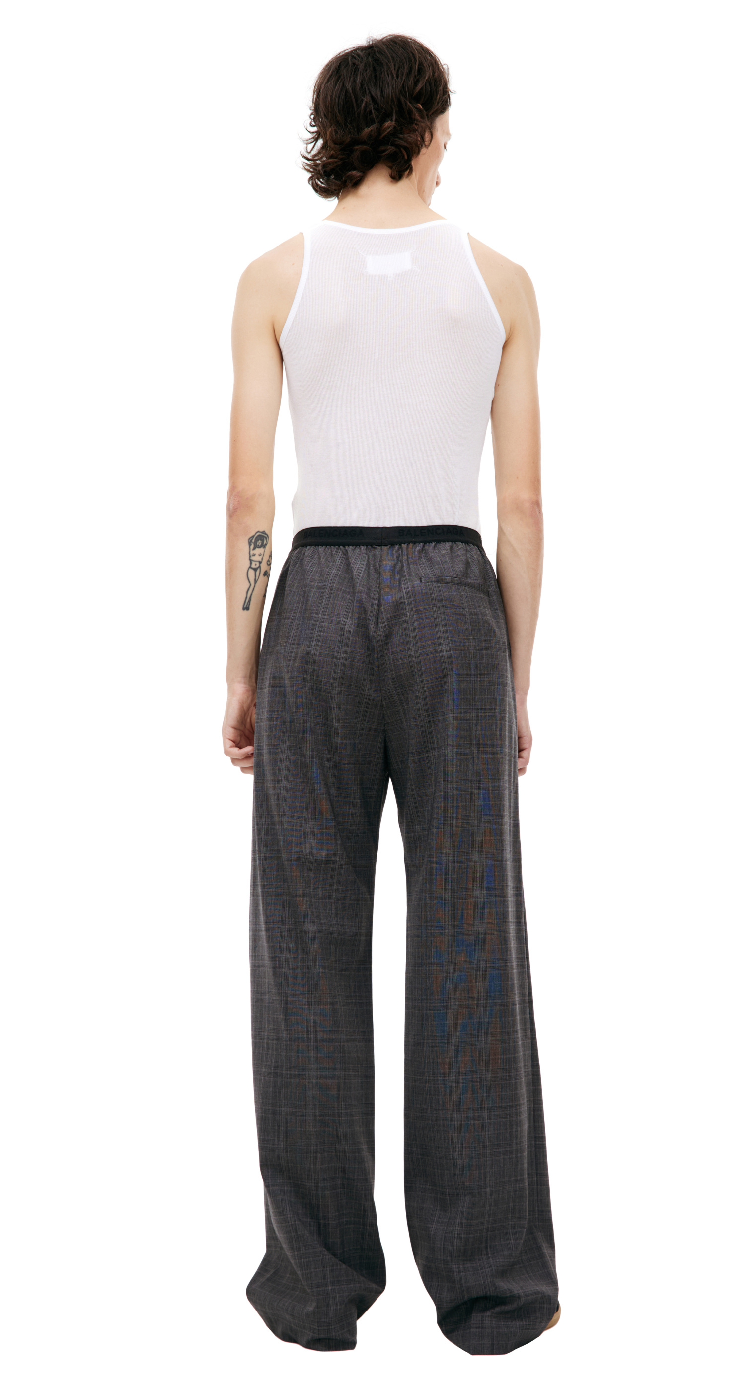 Balenciaga Wool plaid trousers