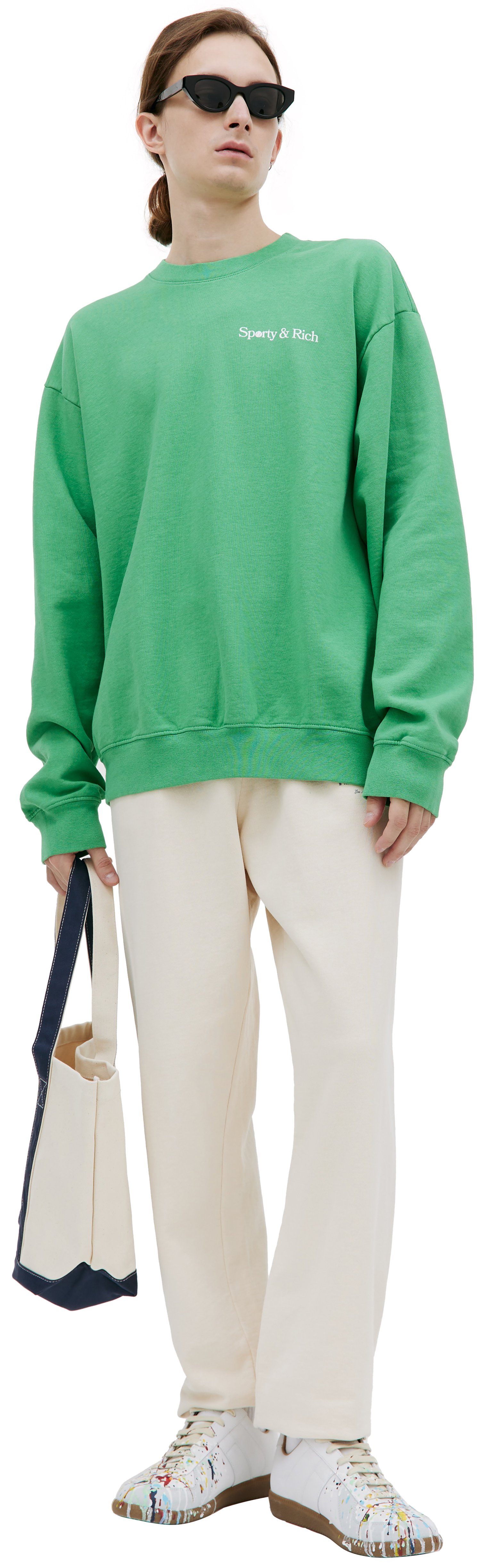 SPORTY & RICH Green \'LA Racquet\' sweatshirt