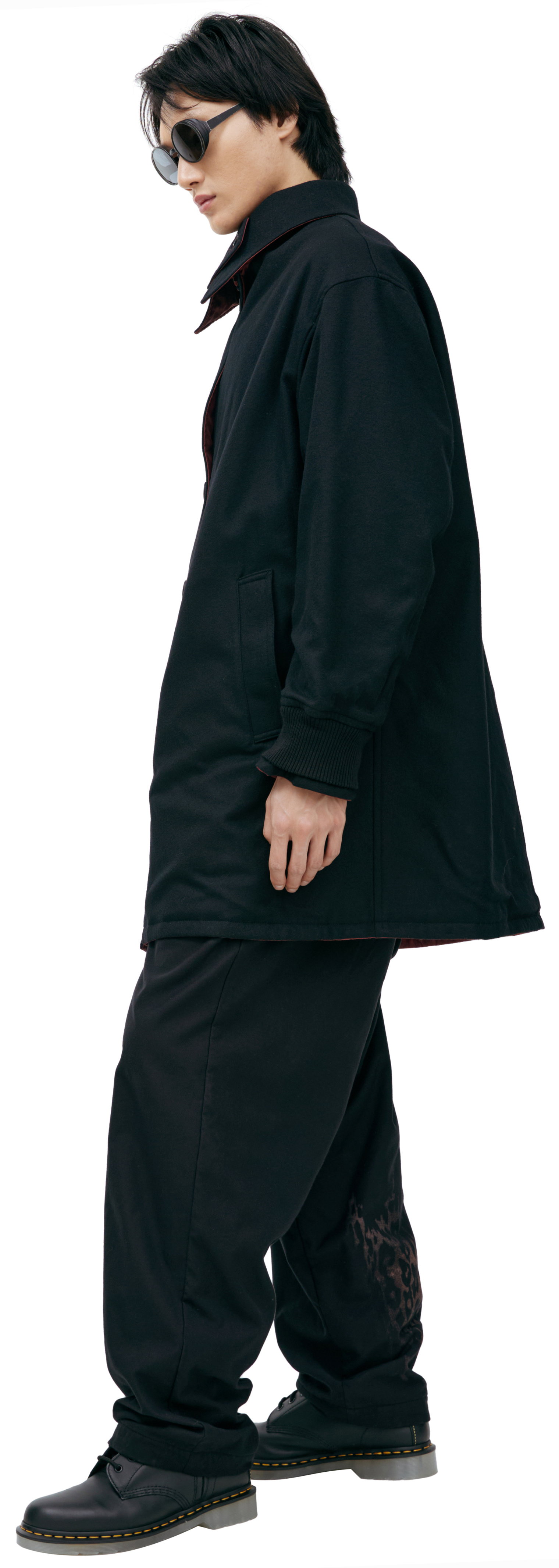 Yohji Yamamoto Double sided coat with print