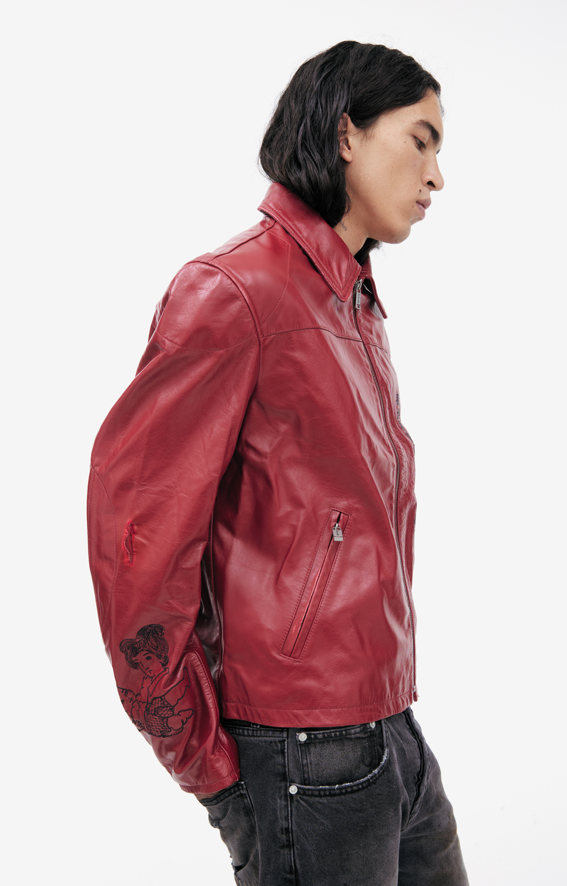 Enfants Riches Déprimés Red leather jacket
