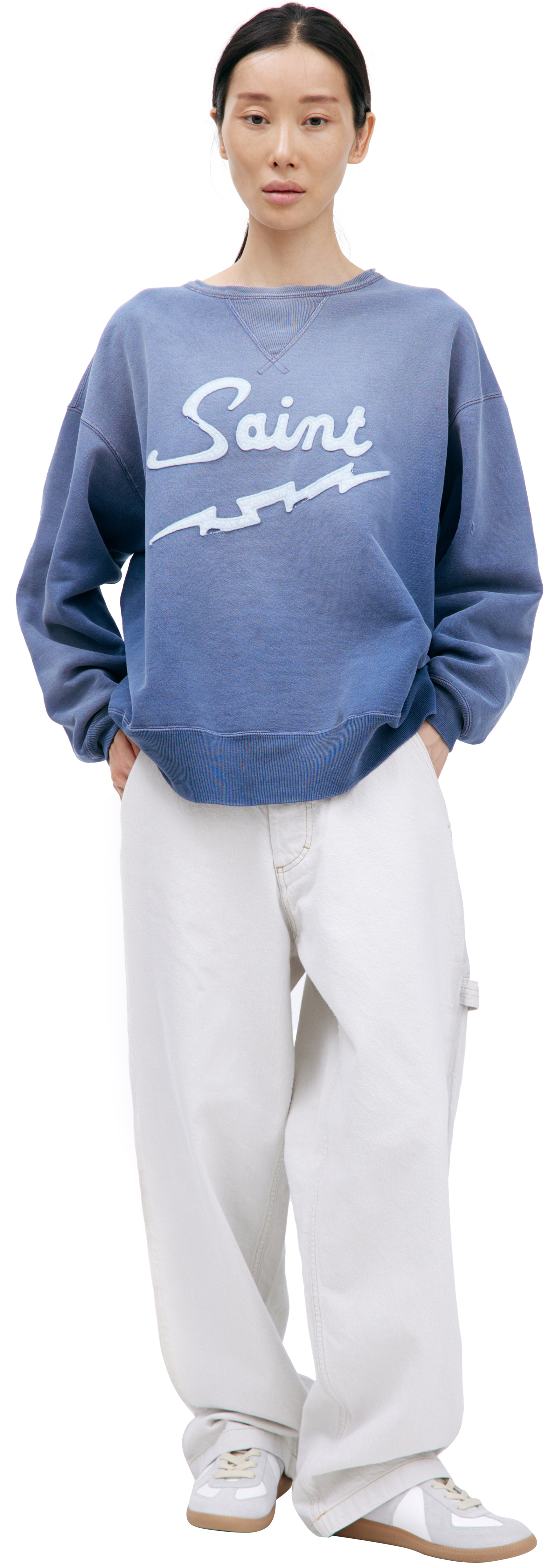Saint Mxxxxxx Blue logo sweatshirt
