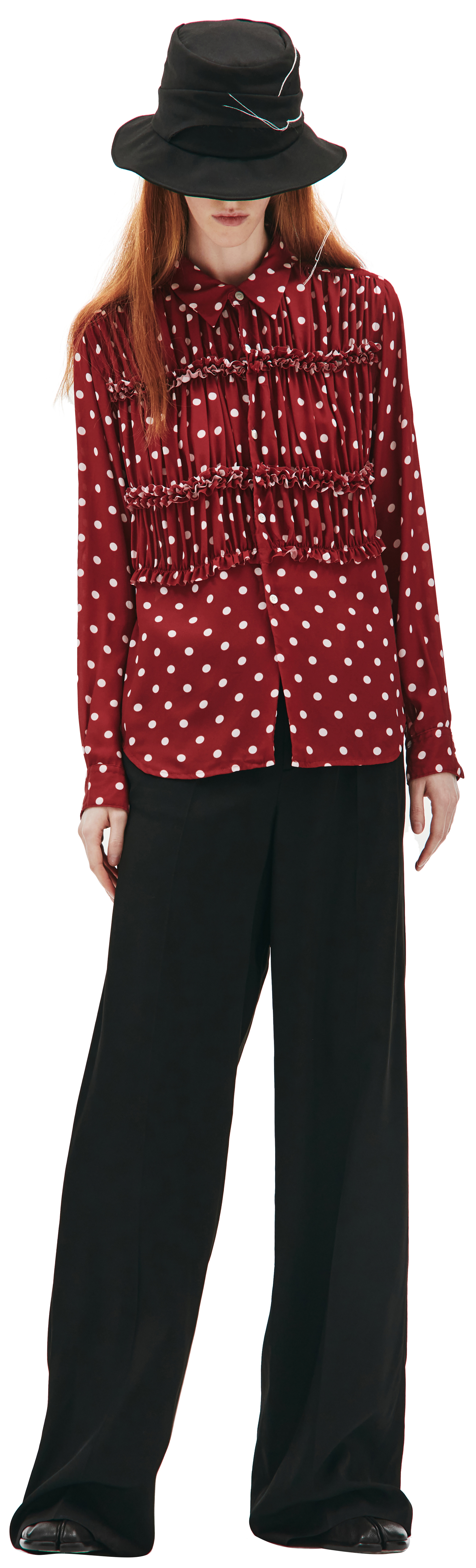 Comme des Garcons CdG Polka-dot blouse with ruffles
