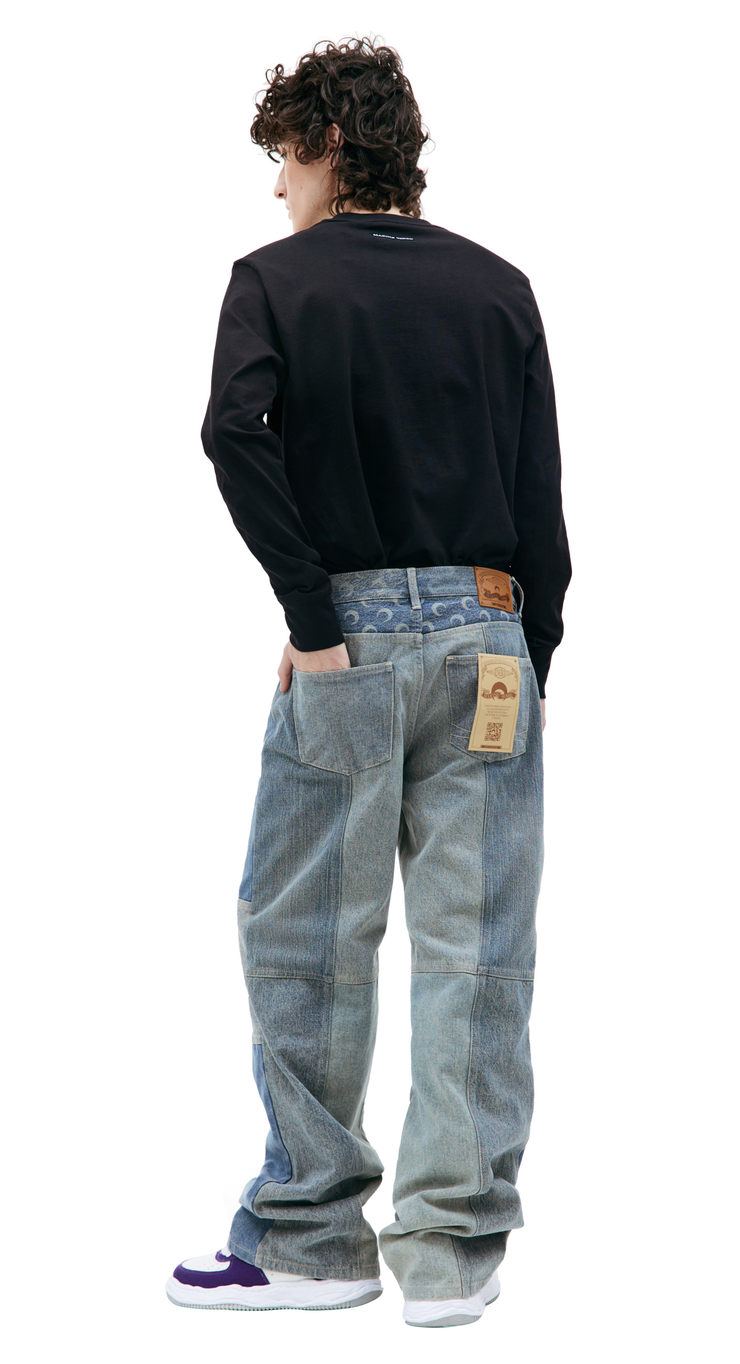 MARINE SERRE Fading wide-leg jeans