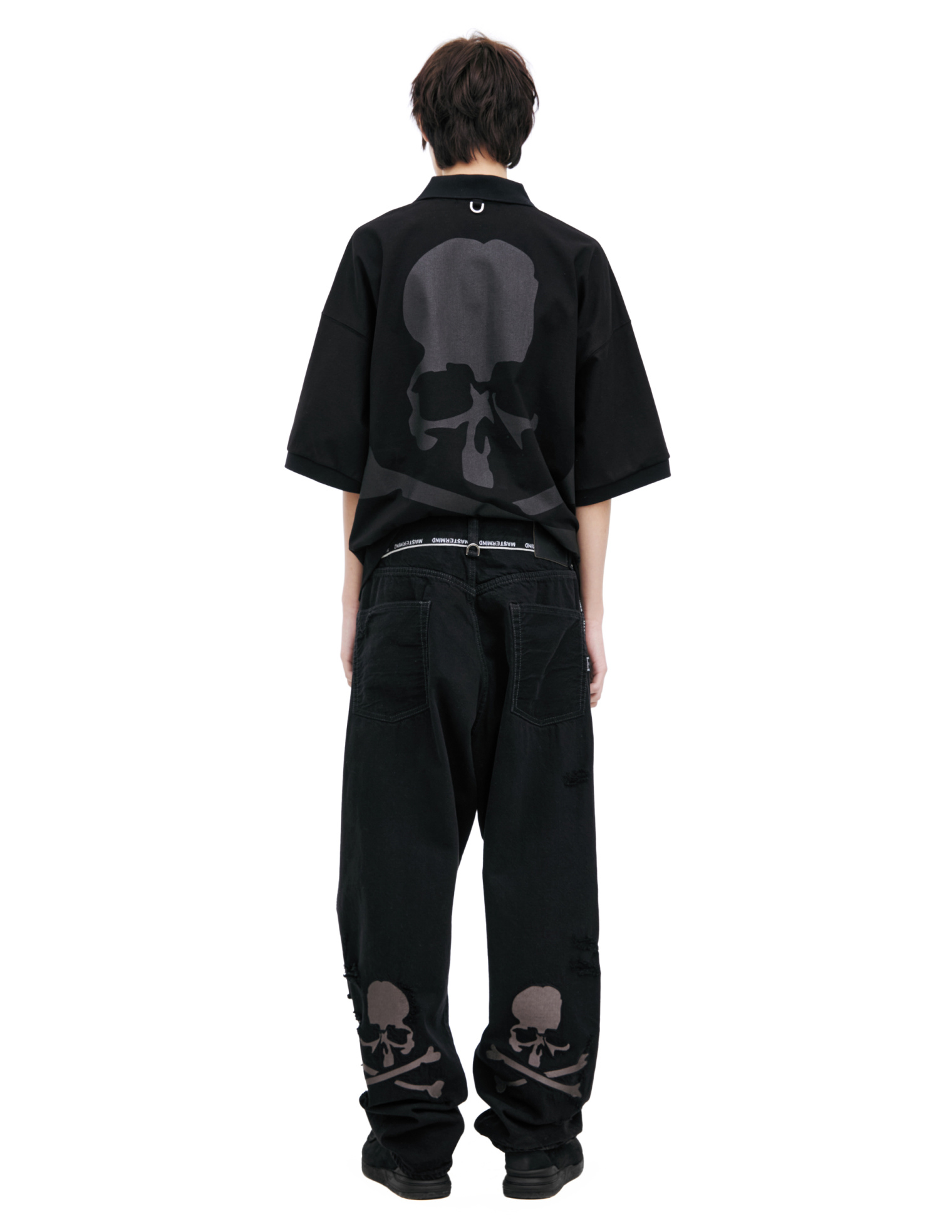 Mastermind WORLD Black jeans with stripes