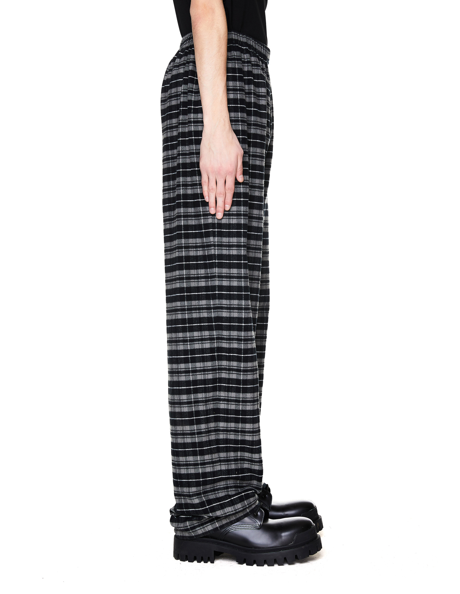 Balenciaga Grey Checked Flannel Trousers