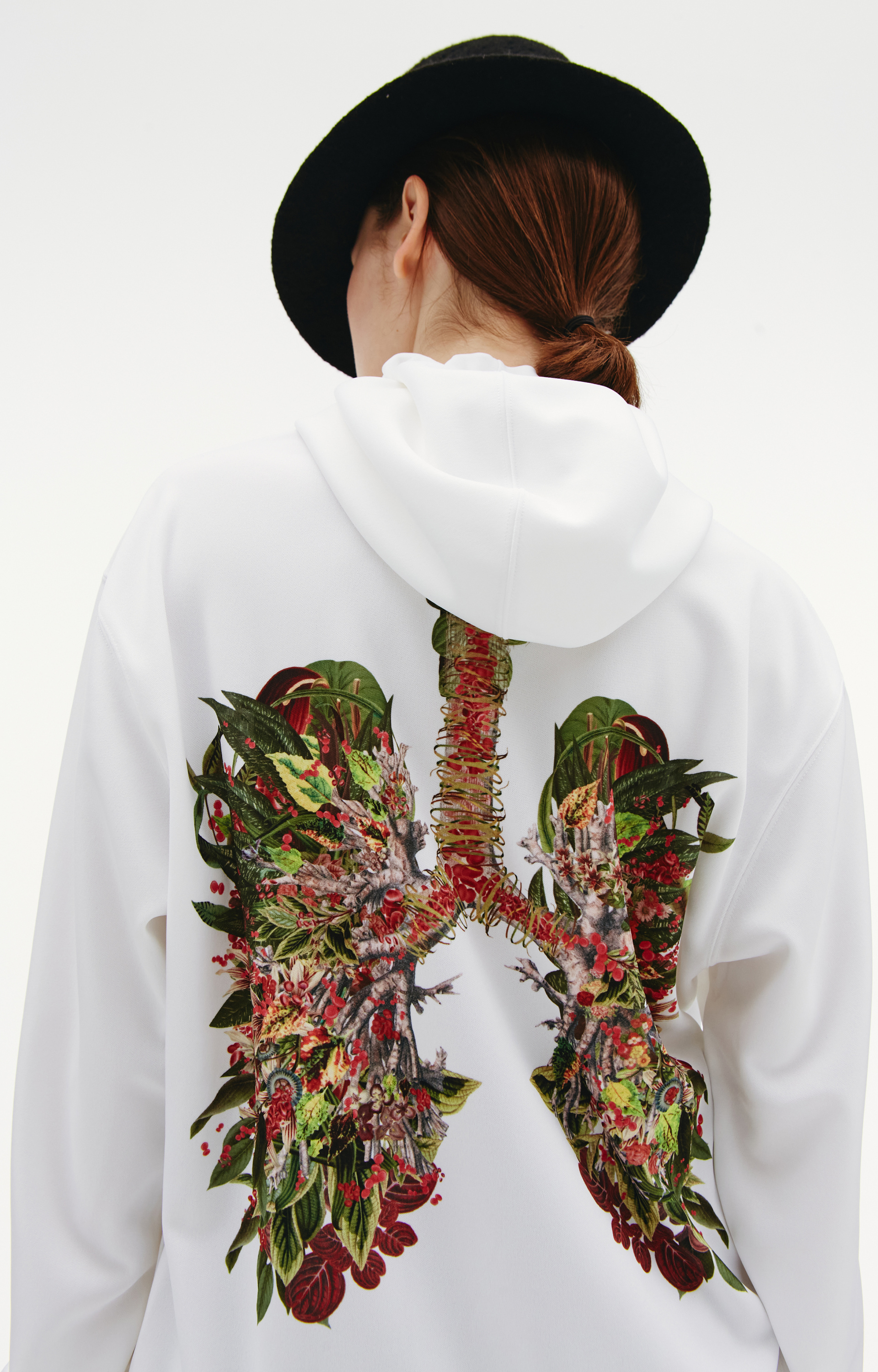 Comme des Garcons Homme plus Floral Lungs Back Print Hoodie
