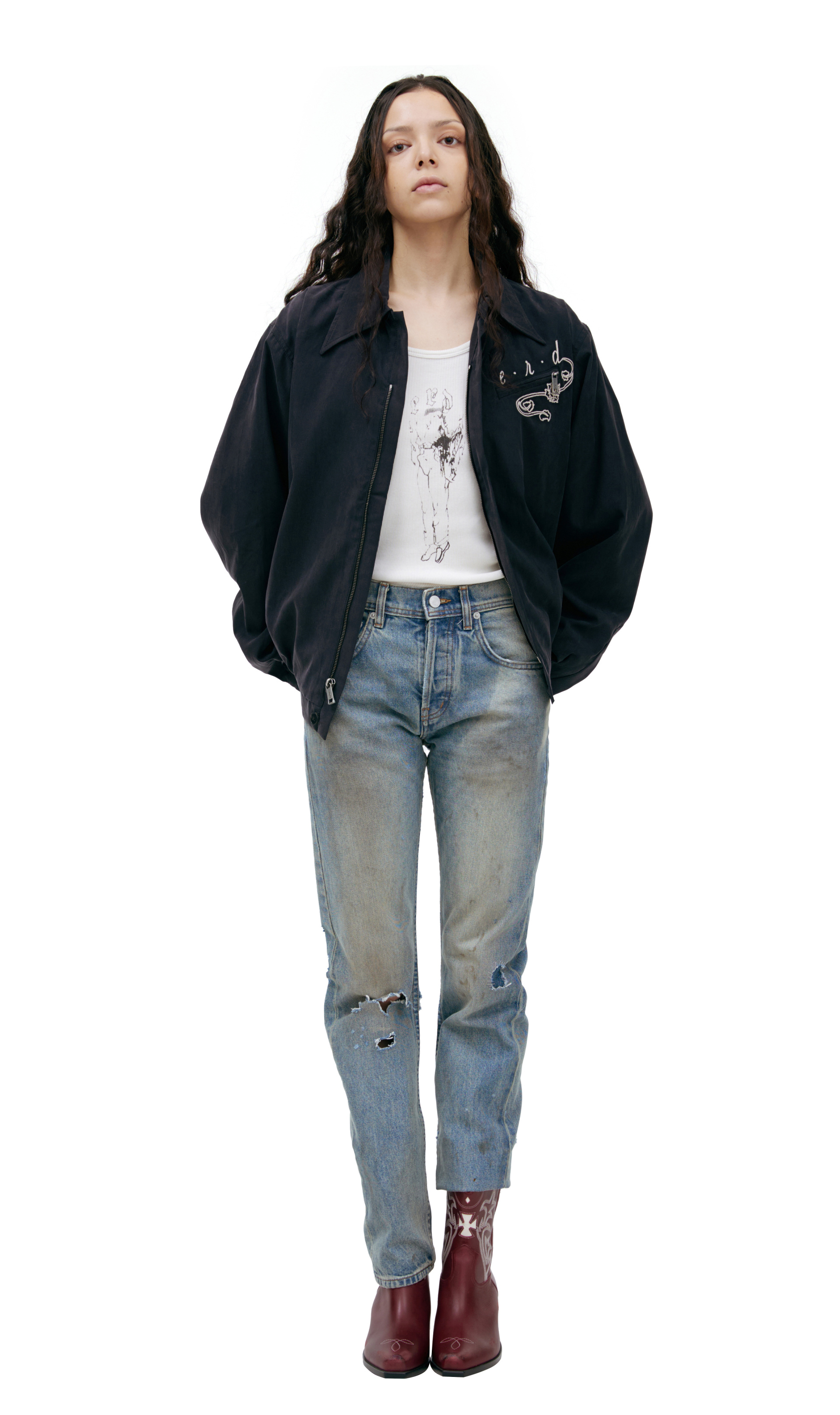 Enfants Riches Déprimés Black embroidered jacket