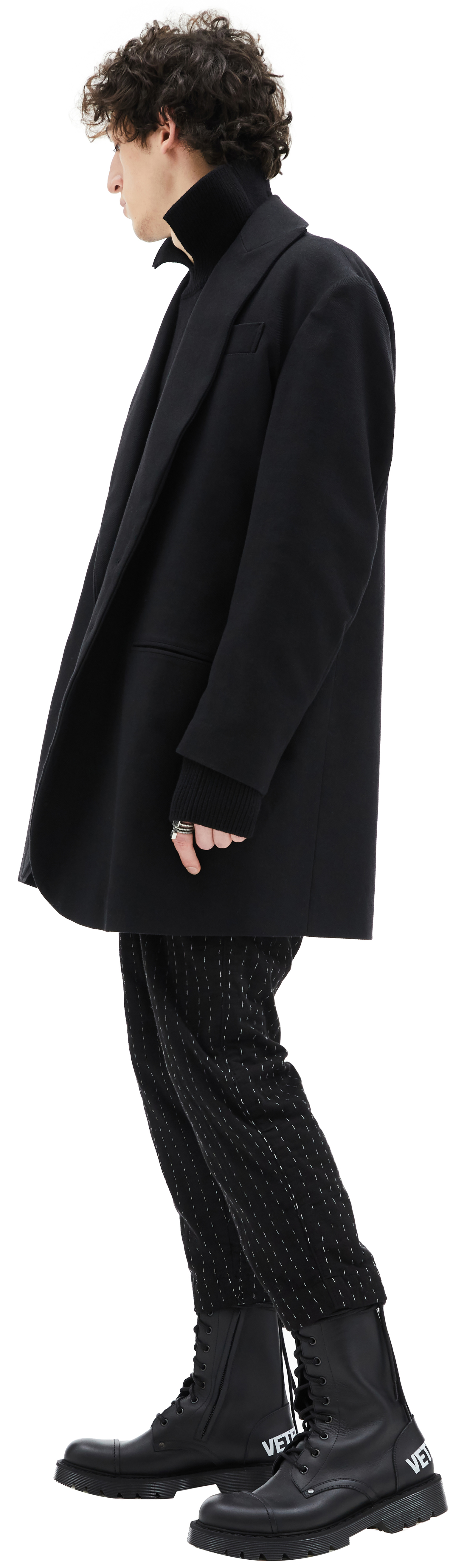 Yohji Yamamoto Wool & Cotton Buttonless Blazer