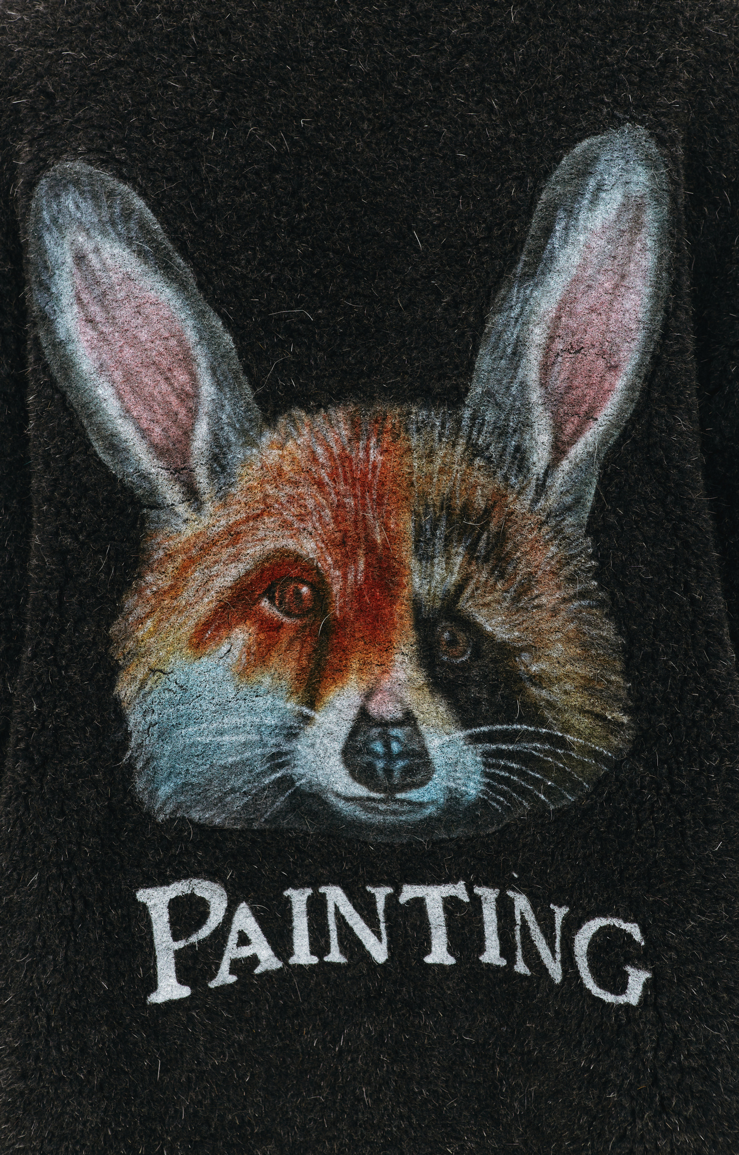 Doublet Graphic print faux fur hooded jacket