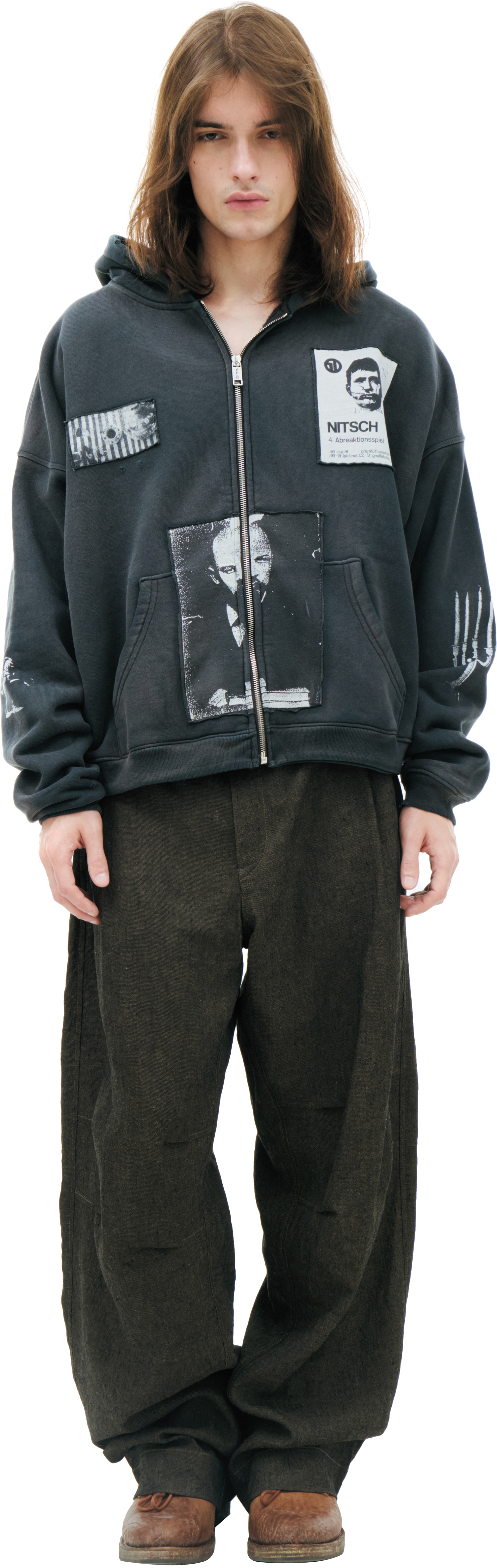 Enfants Riches Déprimés Black zip-up hoodie