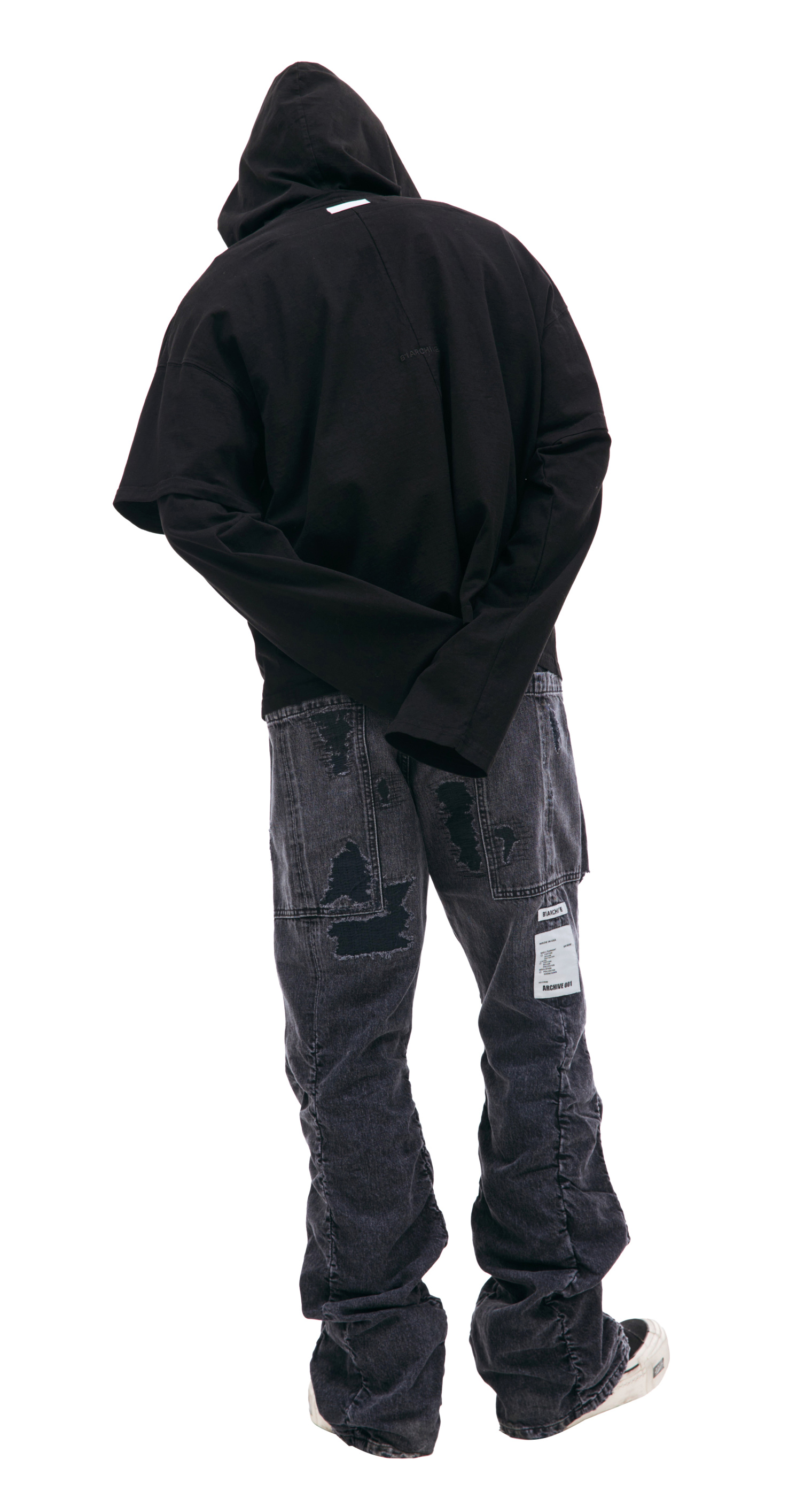 B1ARCHIVE Black printed hoodie