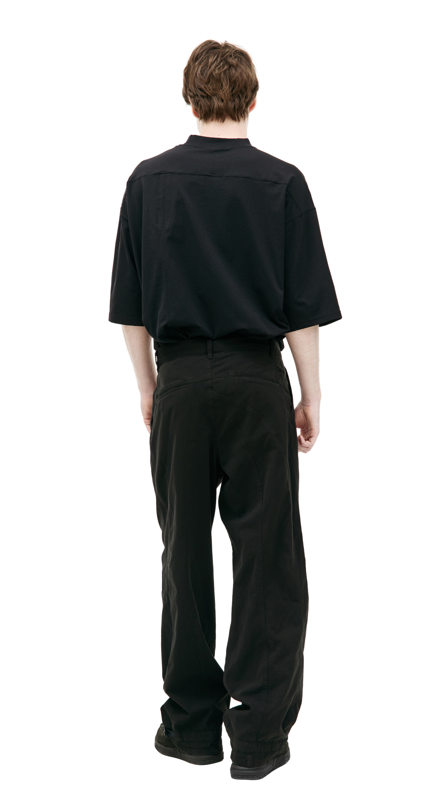 The Viridi-Anne Black cotton wide trousers