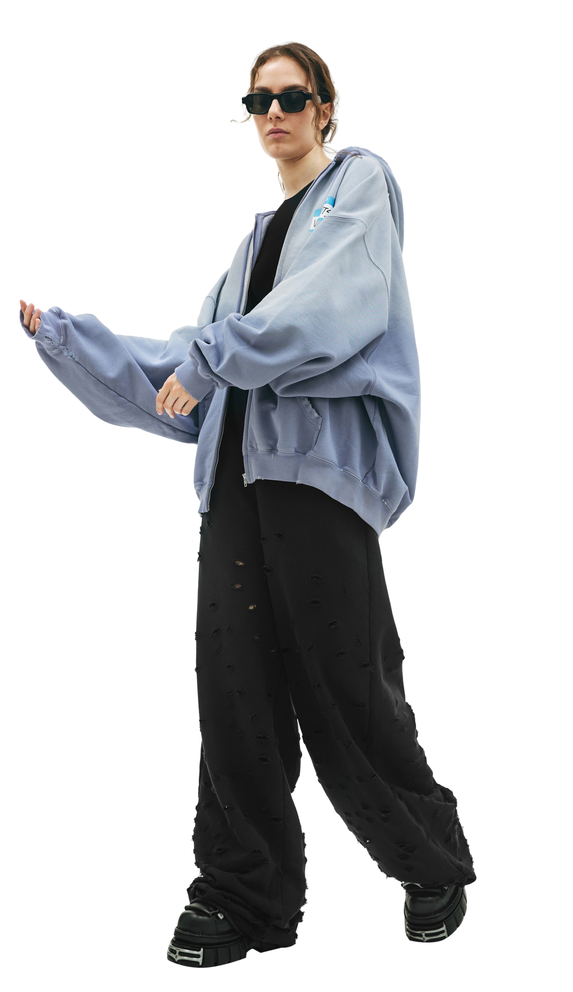 VETEMENTS \'My name is\' zip-up hoodie