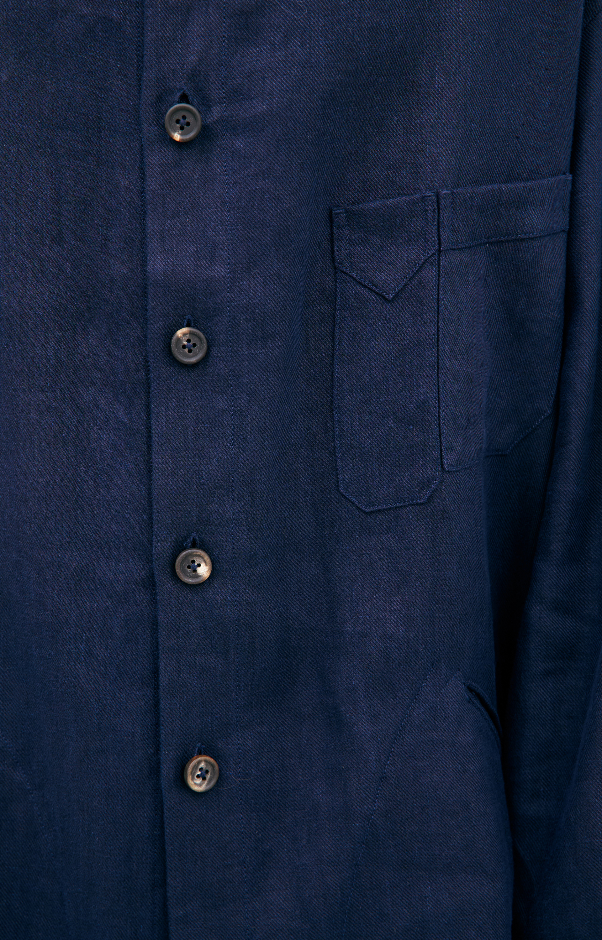 Ziggy Chen Рубашка-0M2520704 оверсайз, карман на груди, синяя