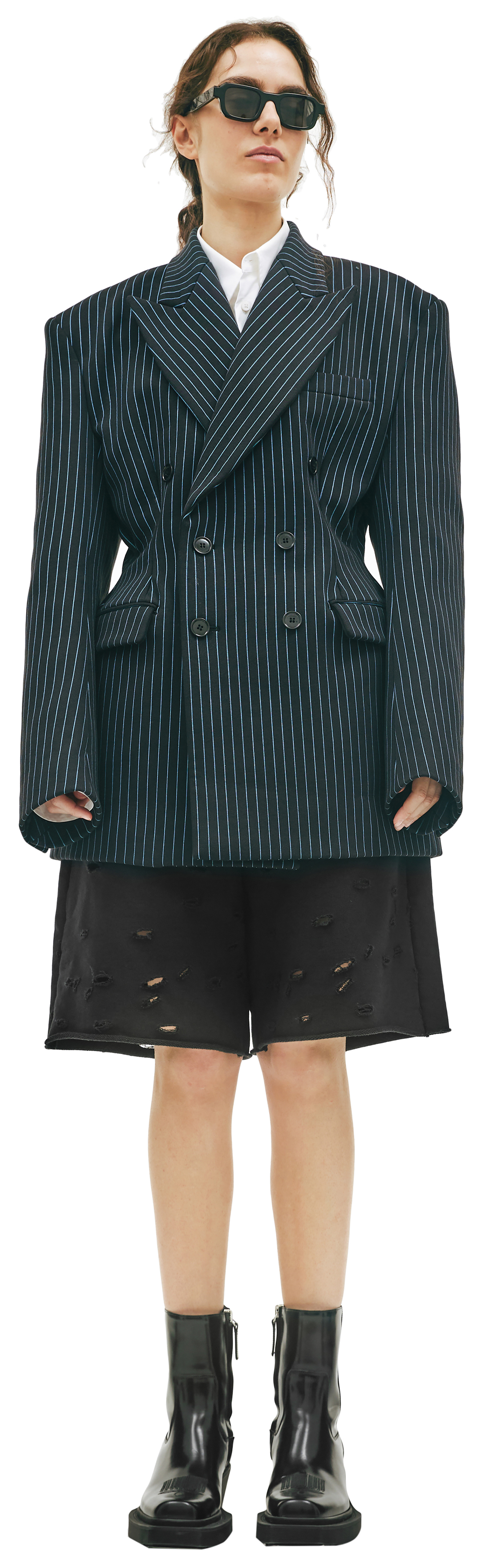 VETEMENTS Striped double-breasted blazer