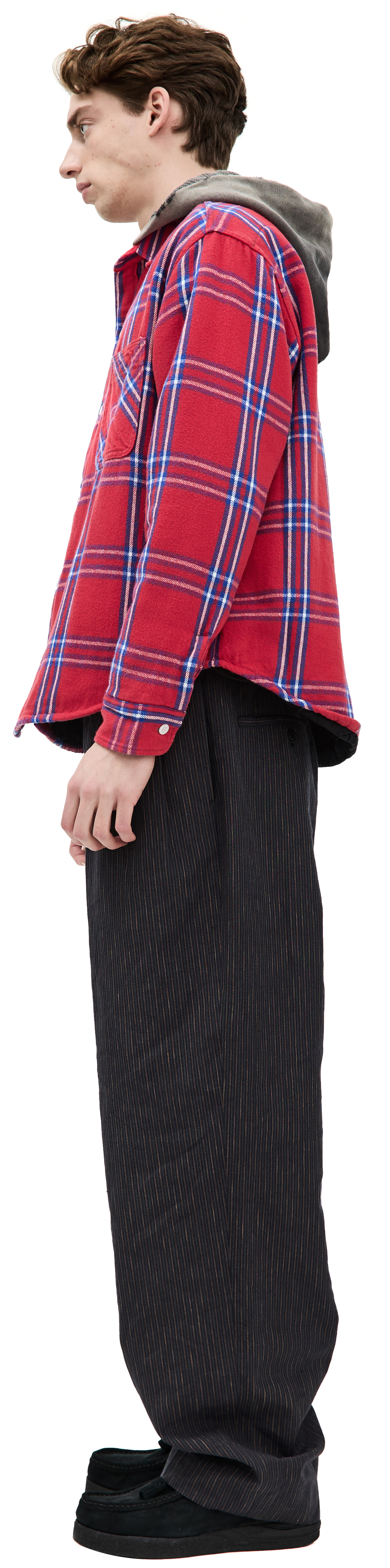 Saint Mxxxxxx Hooded plaid shirt