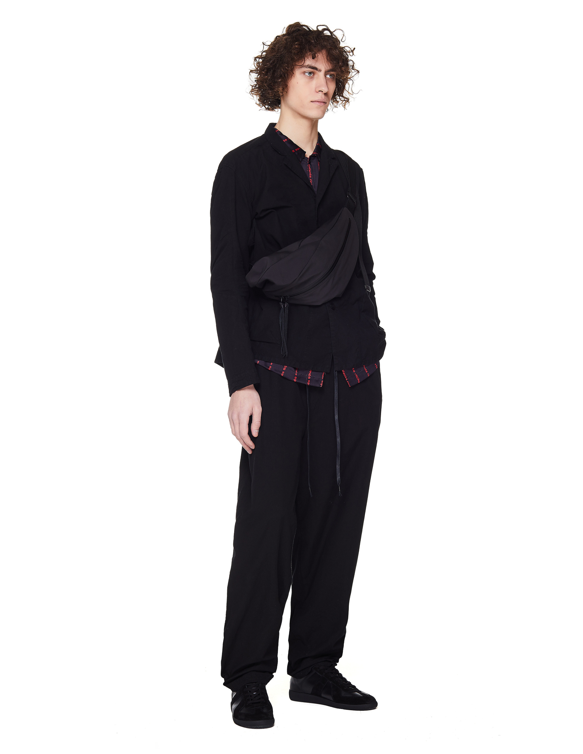 The Viridi-Anne Black Textile Crossbody Bag