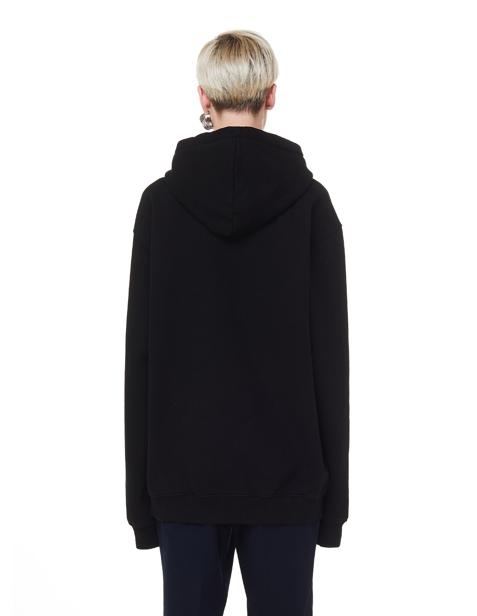 Midnight Studios Black Crystal Logo Cotton Hoodie