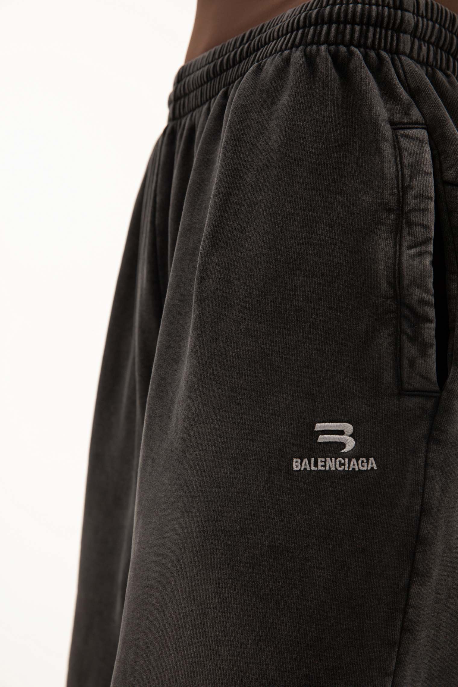 Balenciaga Grey Sweatpants With logo embroidery