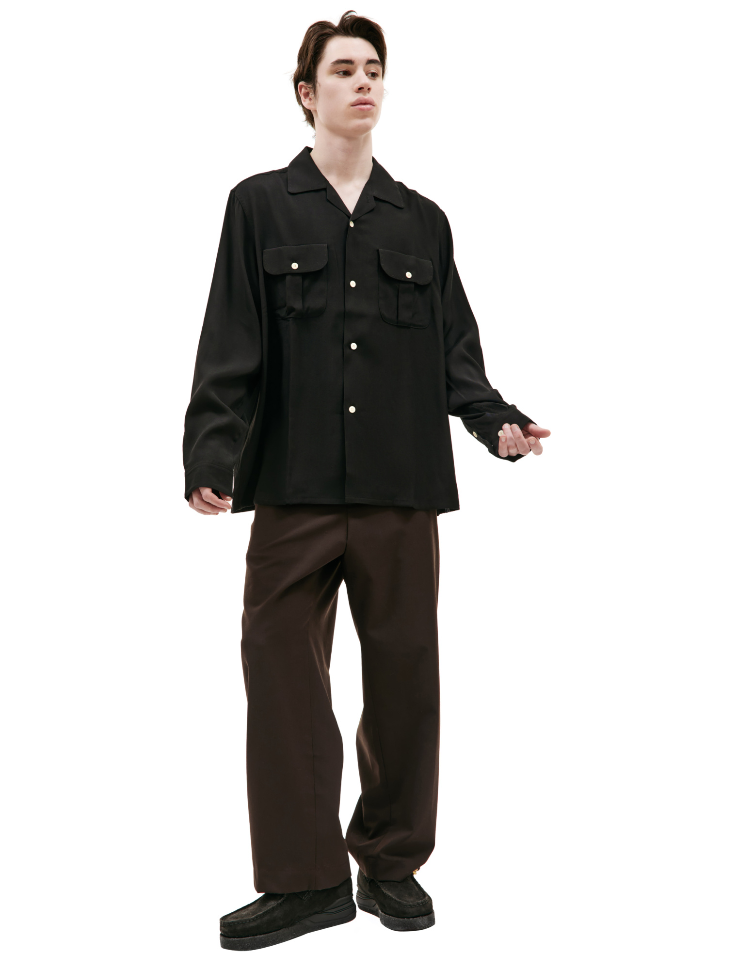トップス visvim KEESEY G.S. SHIRT S/S BLACK Buy visvim women black keesey g.s. shirt for $1,055 online