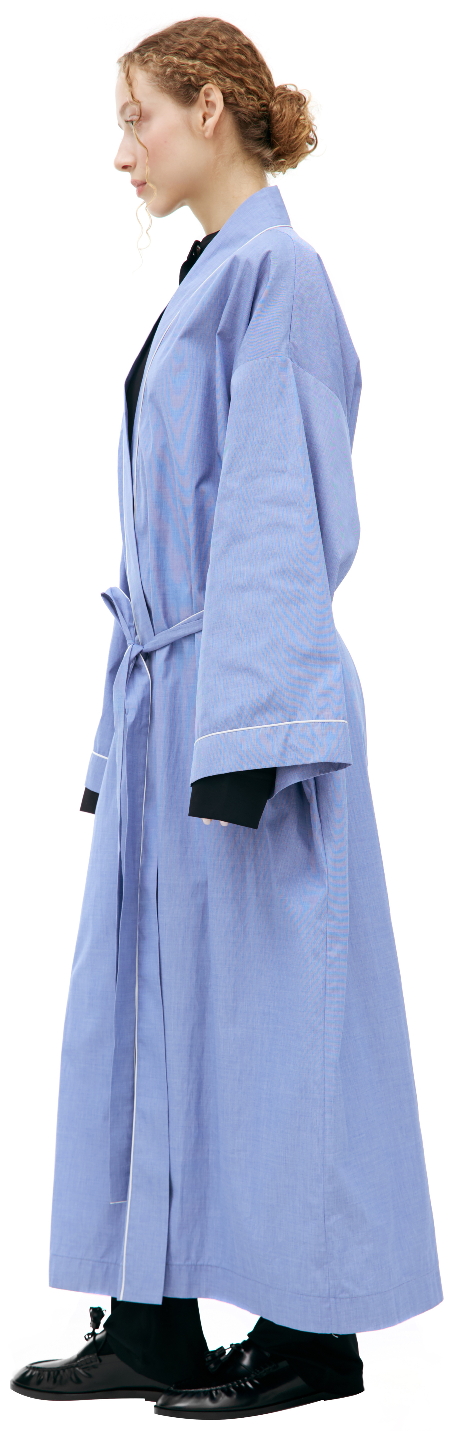 The Row Blue belted coat