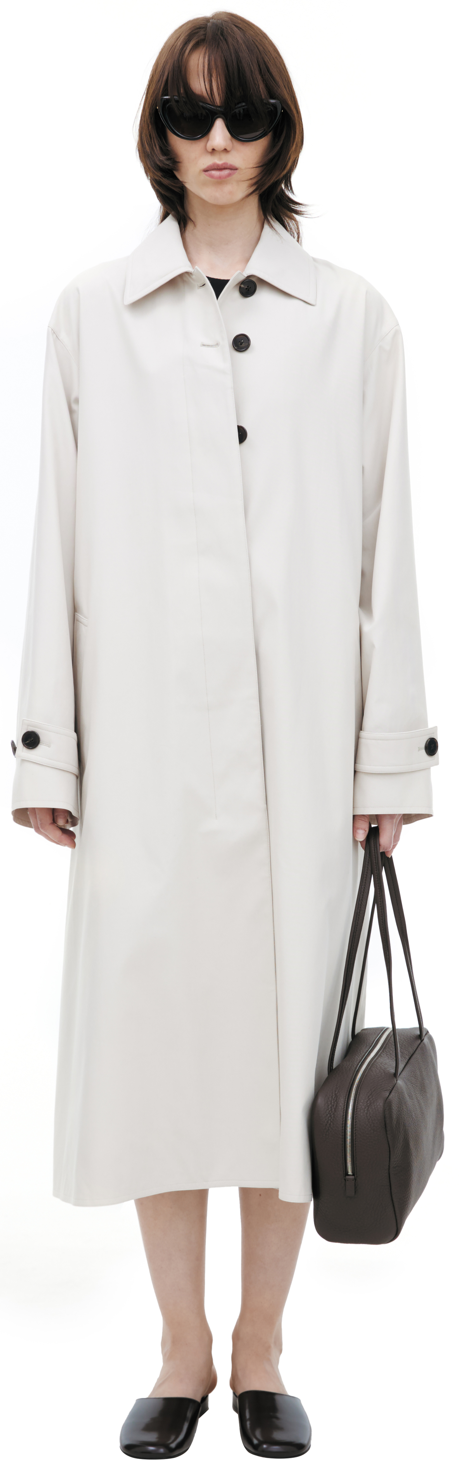 The Row Lolana Beige button-down raincoat