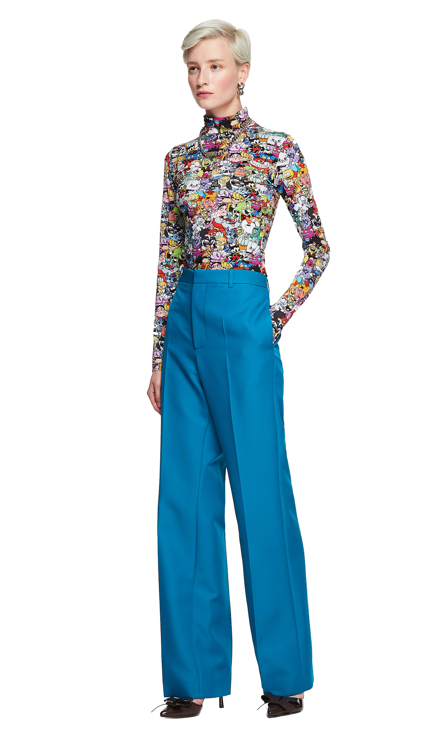 Balenciaga Blue Wide Leg Trousers