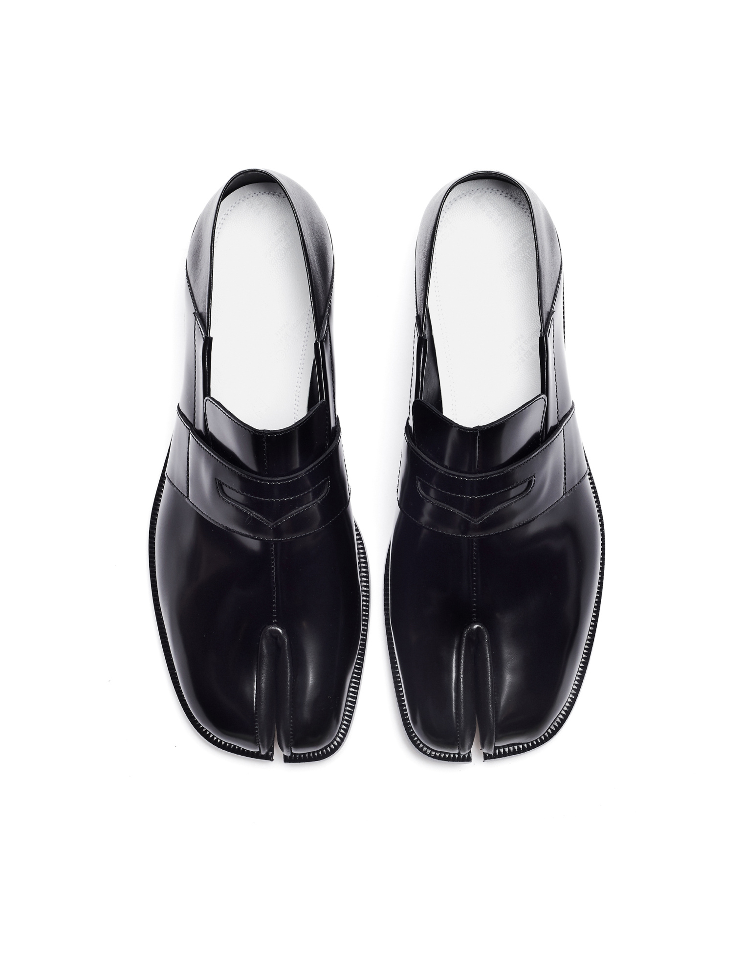 Maison Margiela Black Leather Tabi Loafers