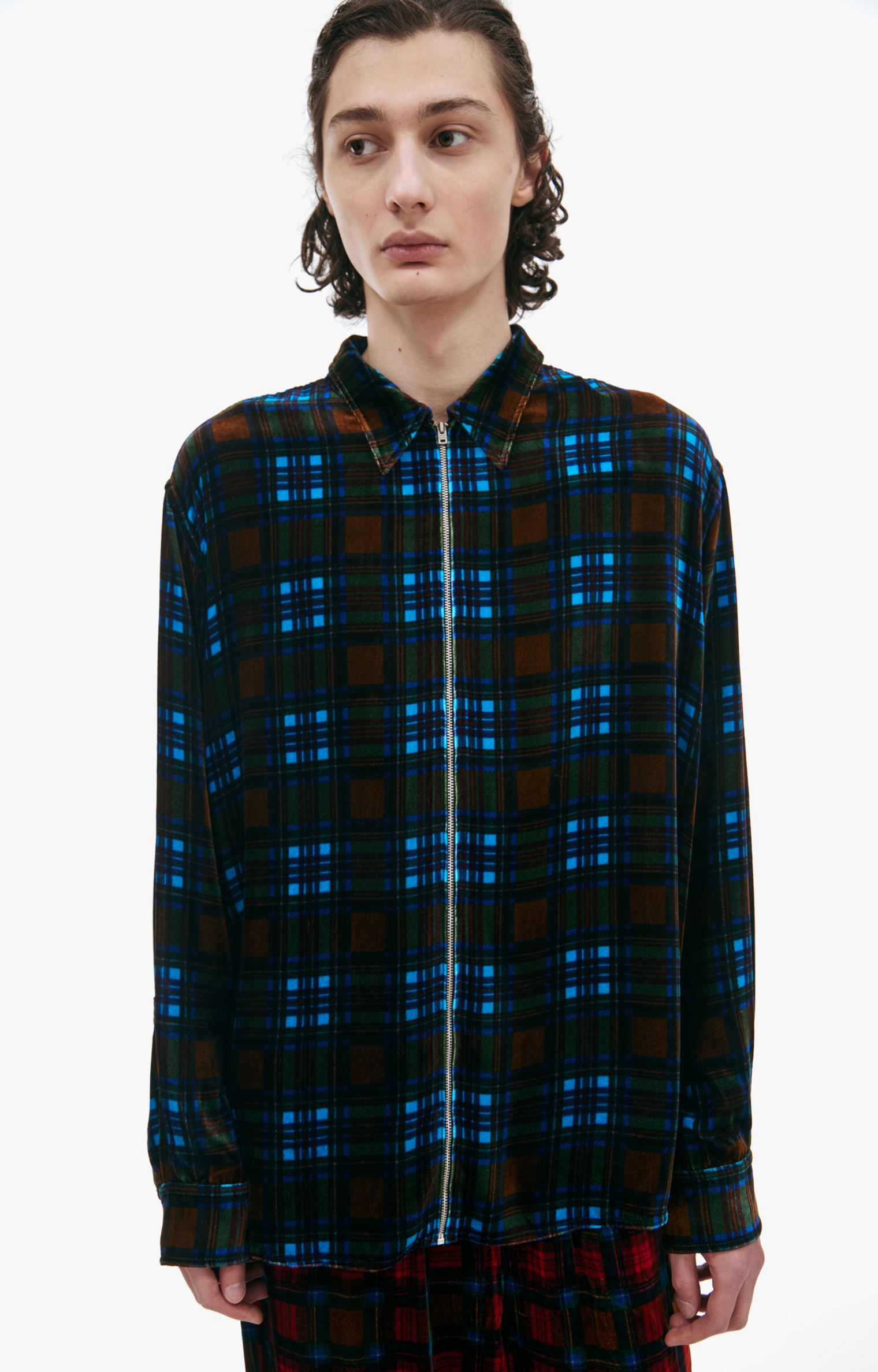 Acne Studios Zippered plaid shirt