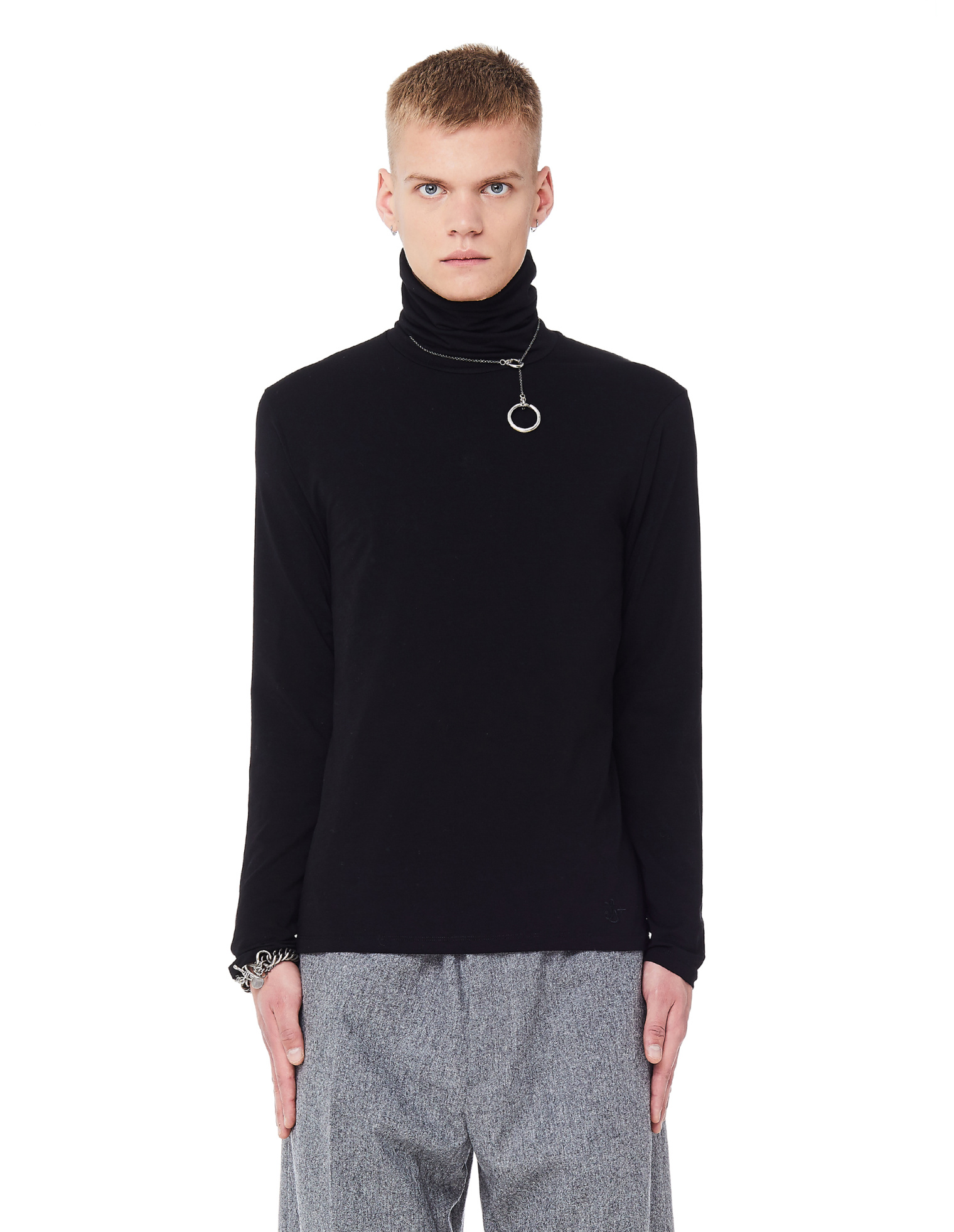 Jil Sander Черная базовая водолазка из хлопка