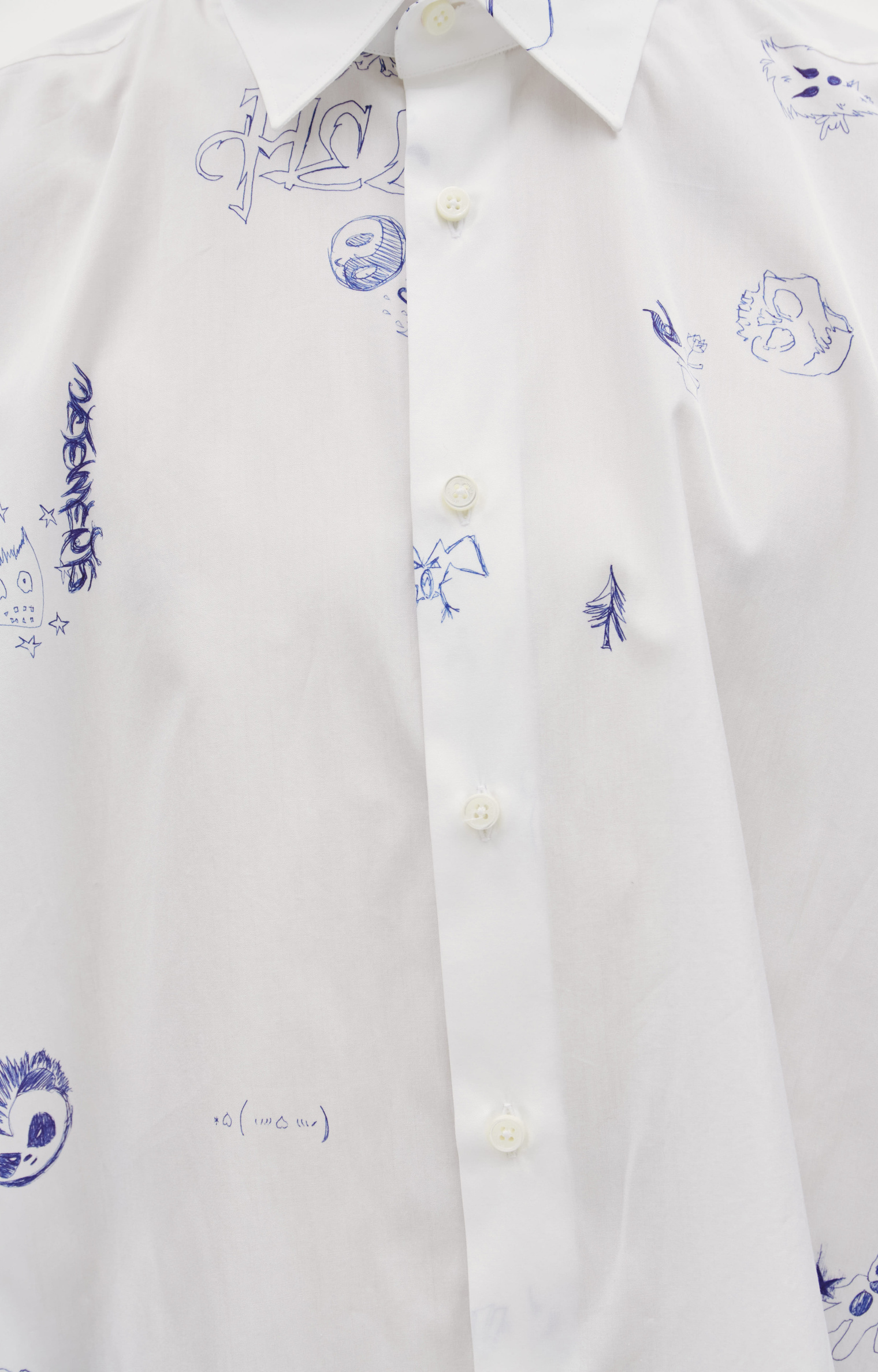 VETEMENTS Оверсайз рубашка Scribbled из хлопка