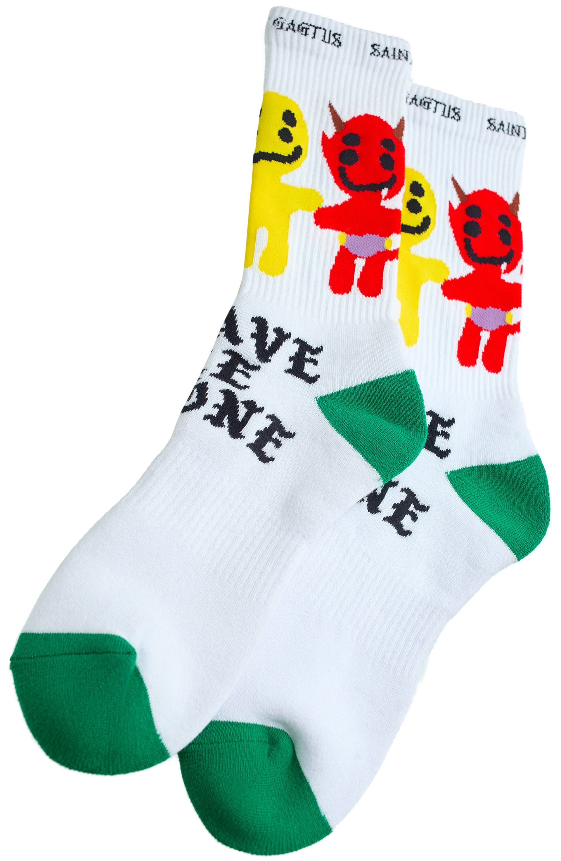 Saint Mxxxxxx White print socks