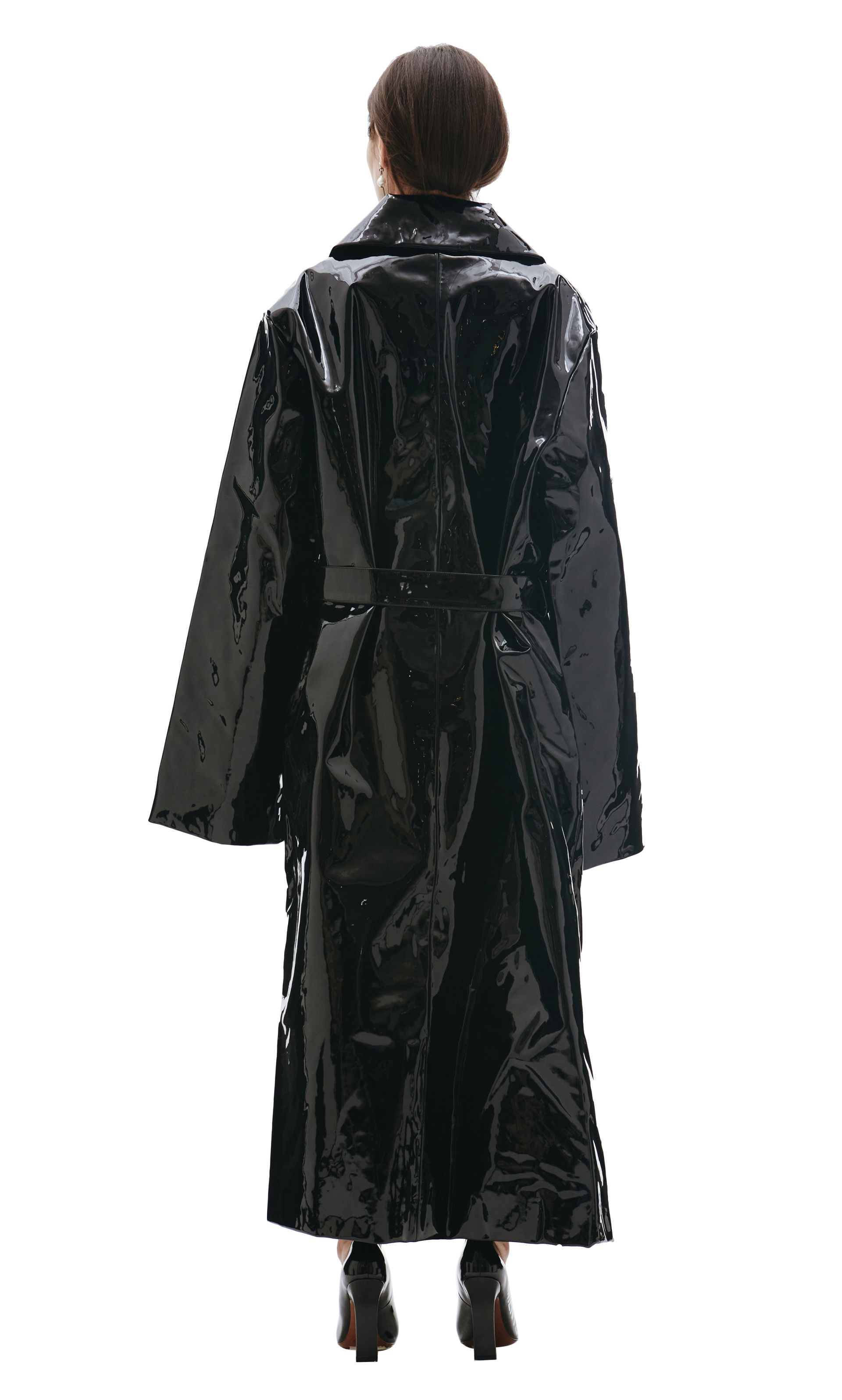 VETEMENTS Black Patent Leather Coat