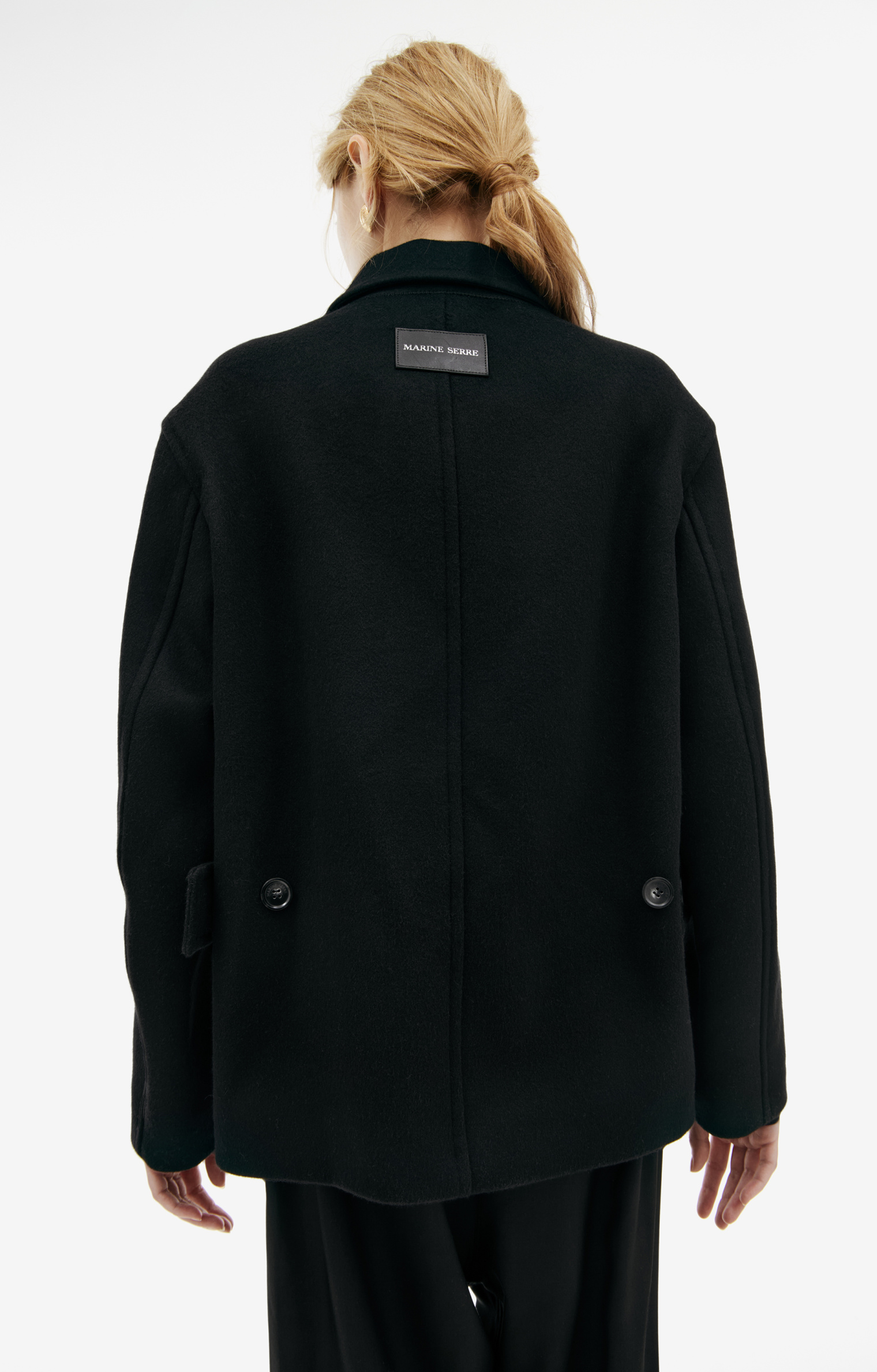 MARINE SERRE Wool buttoned coat