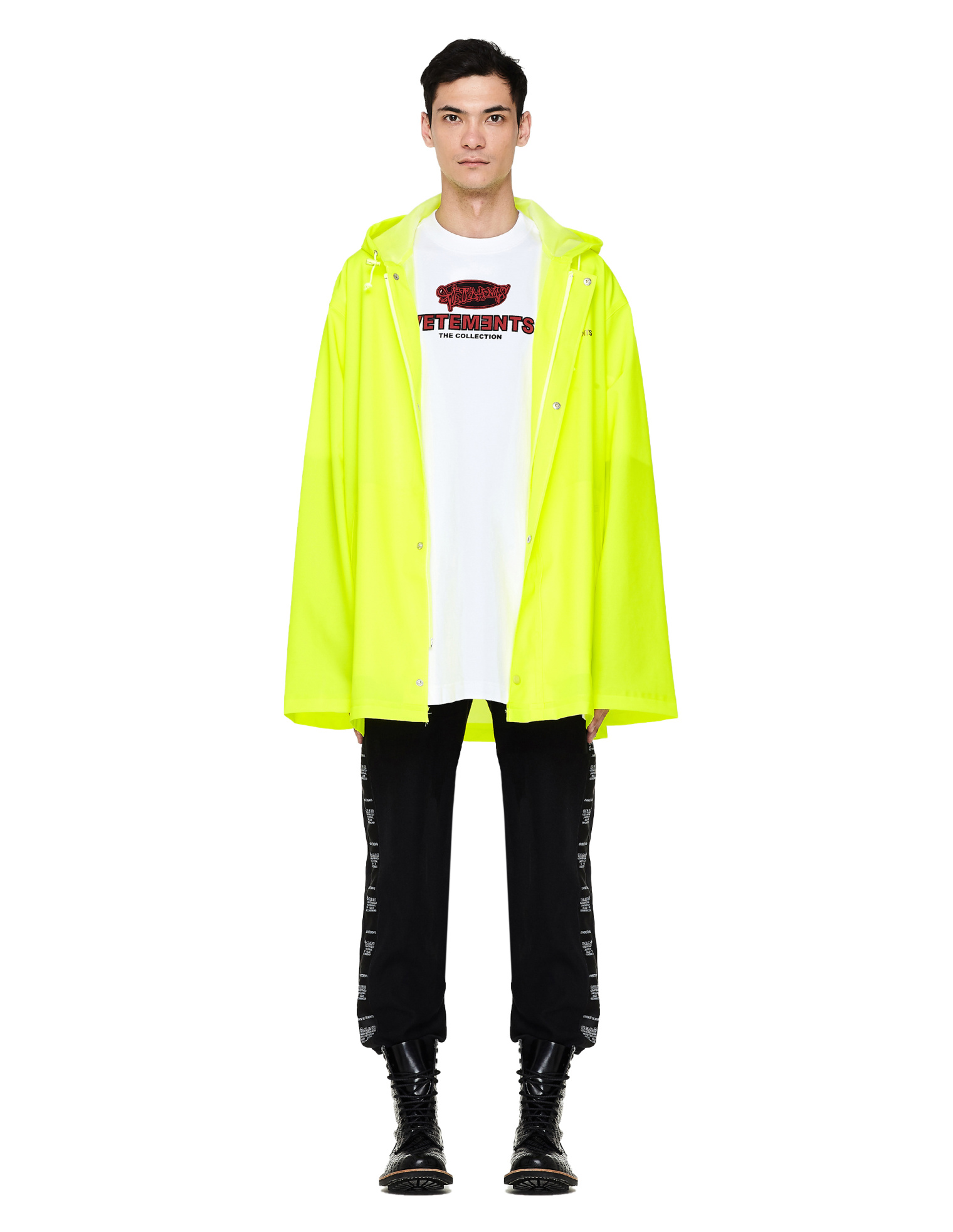 VETEMENTS Желтый дождевик с логотипом