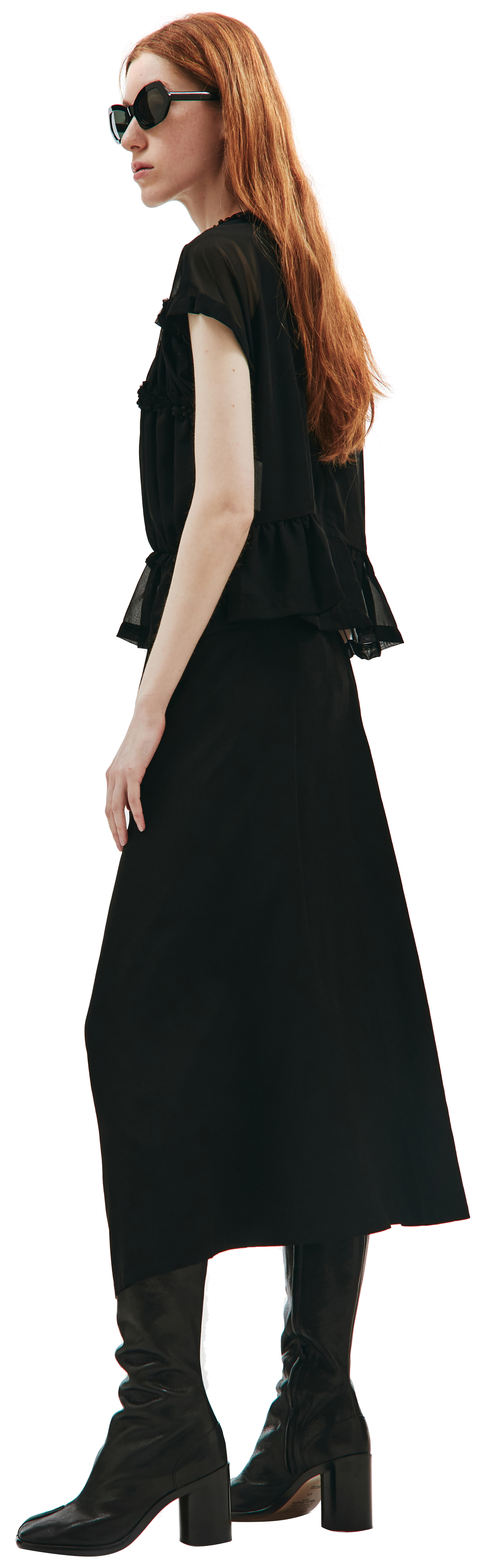 Comme des Garcons CdG Black ruffle blouse