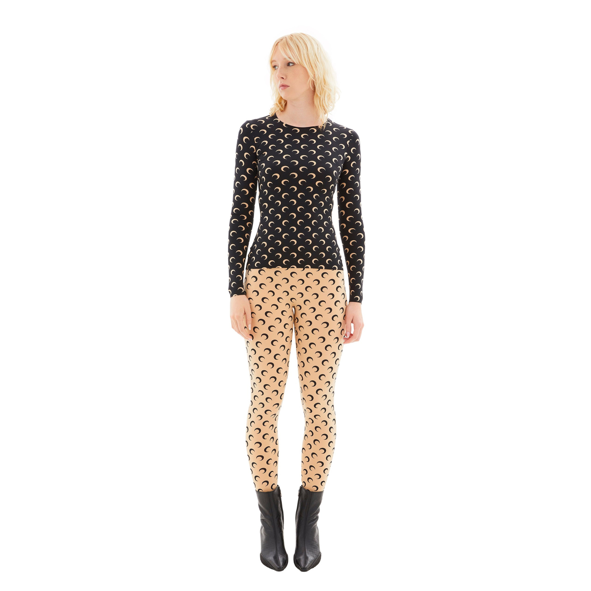 MARINE SERRE Recycled Moon Jersey Second Skin Crewneck Top