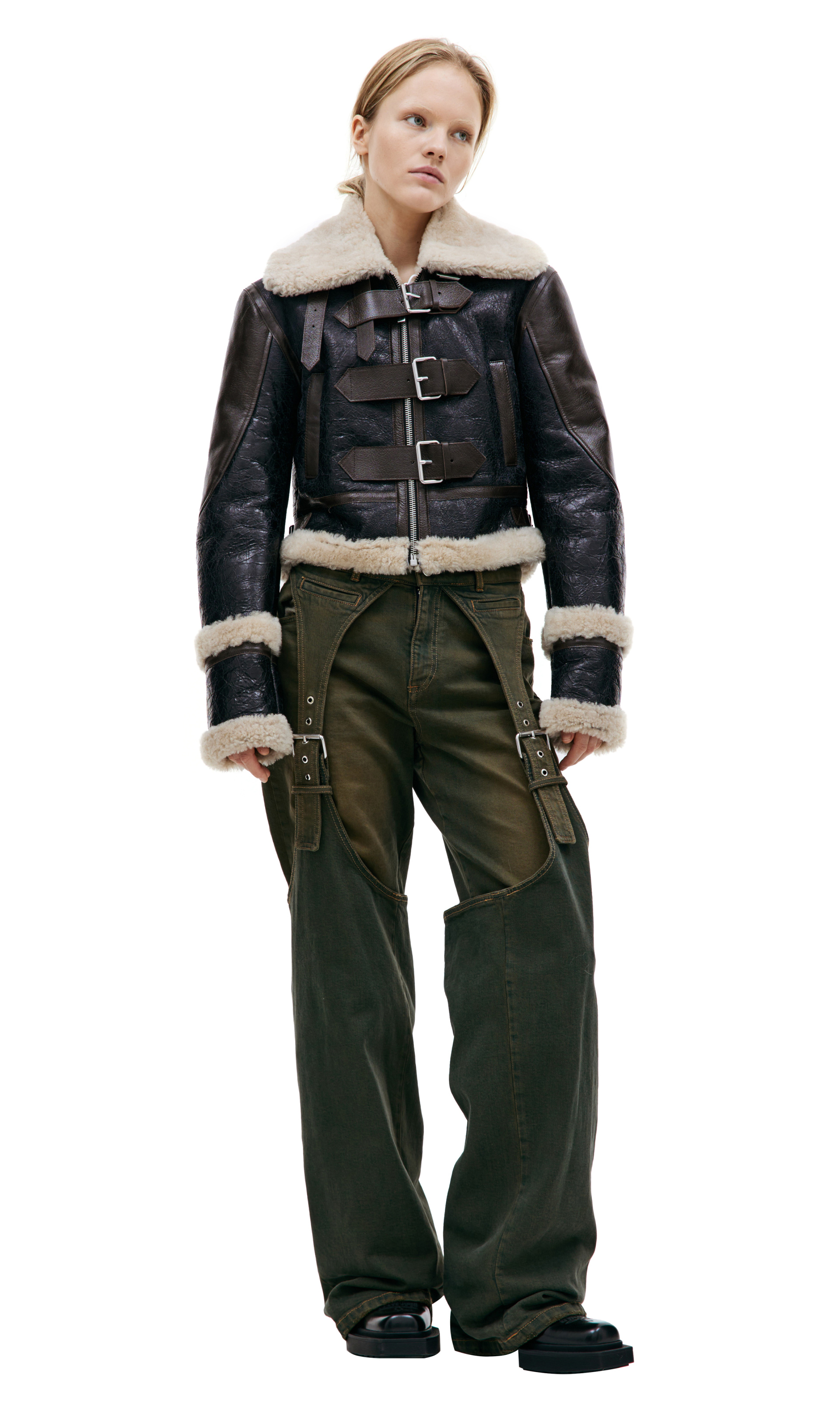 Blumarine Cropped shearling jacket