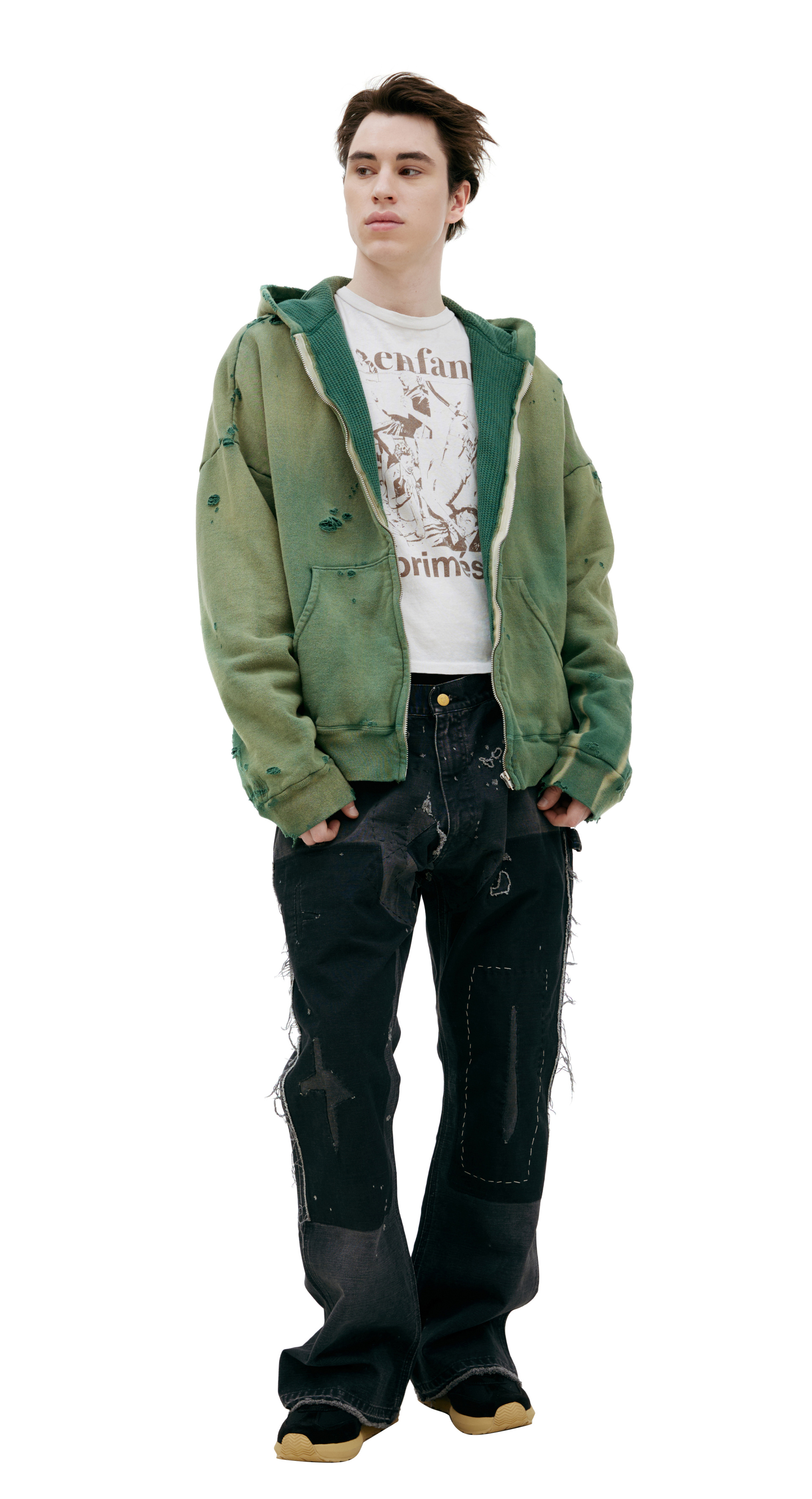 Saint Mxxxxxx Green hoodie with zipper