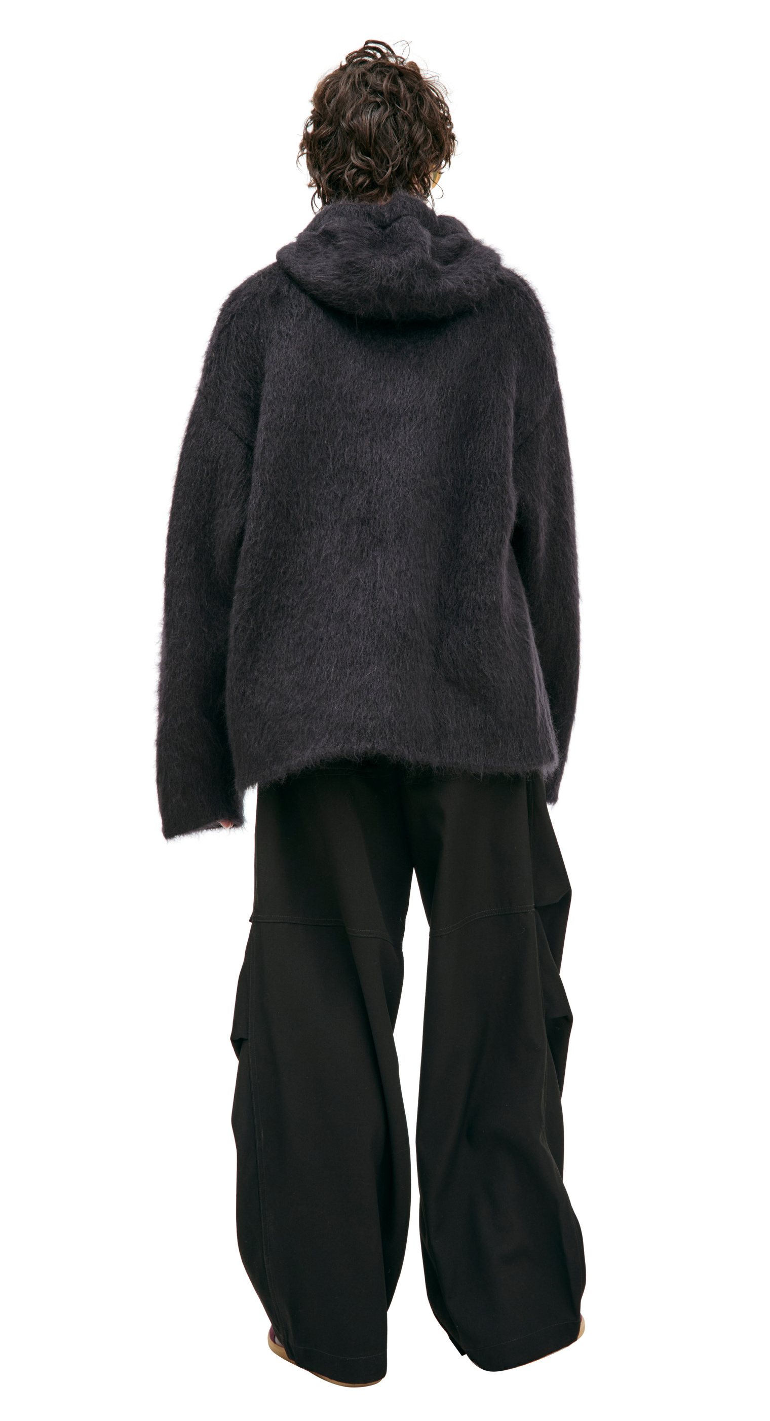 Jil Sander Wool hoodie with ribbons