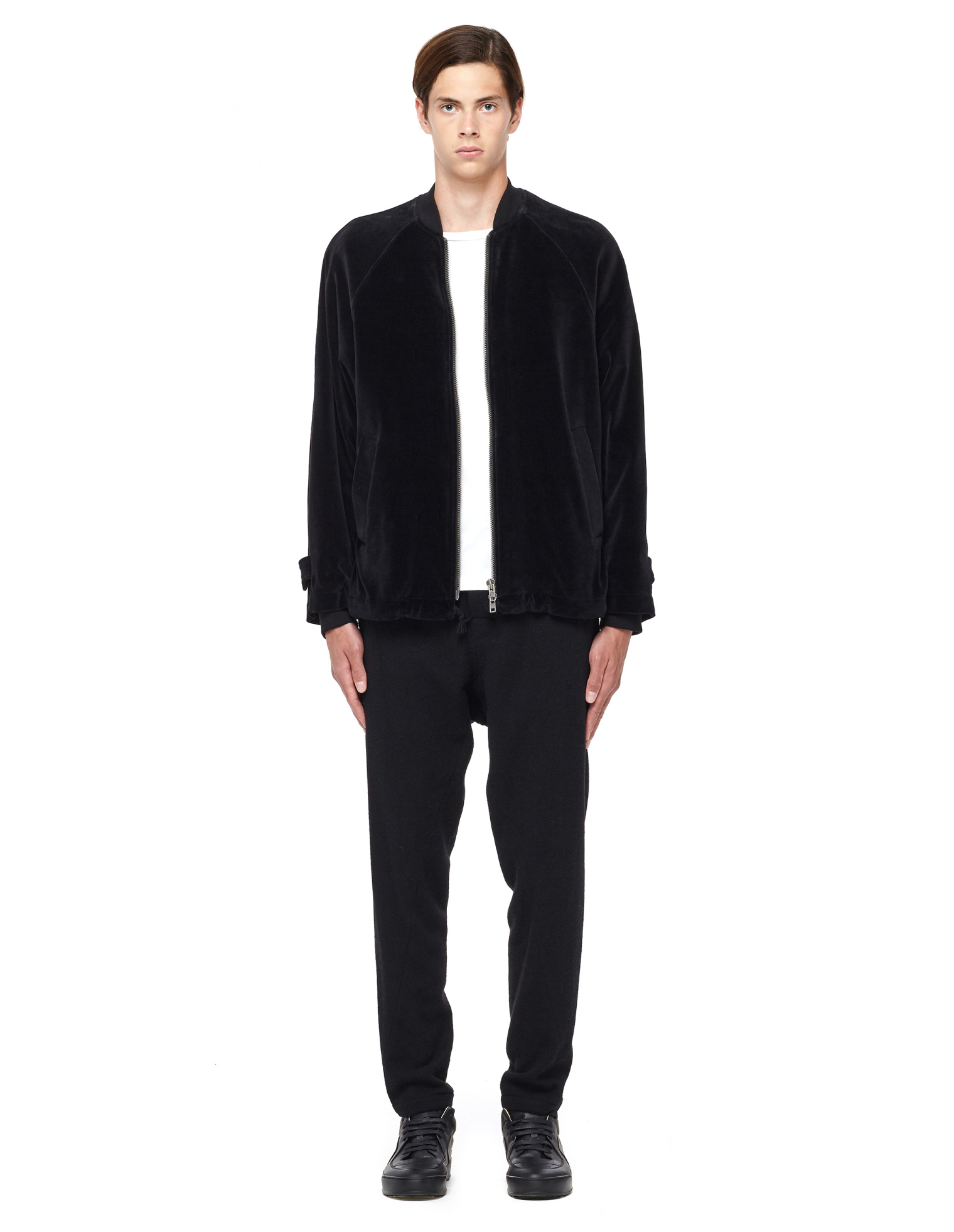 Ann Demeulemeester Velvet Bomber Jacket