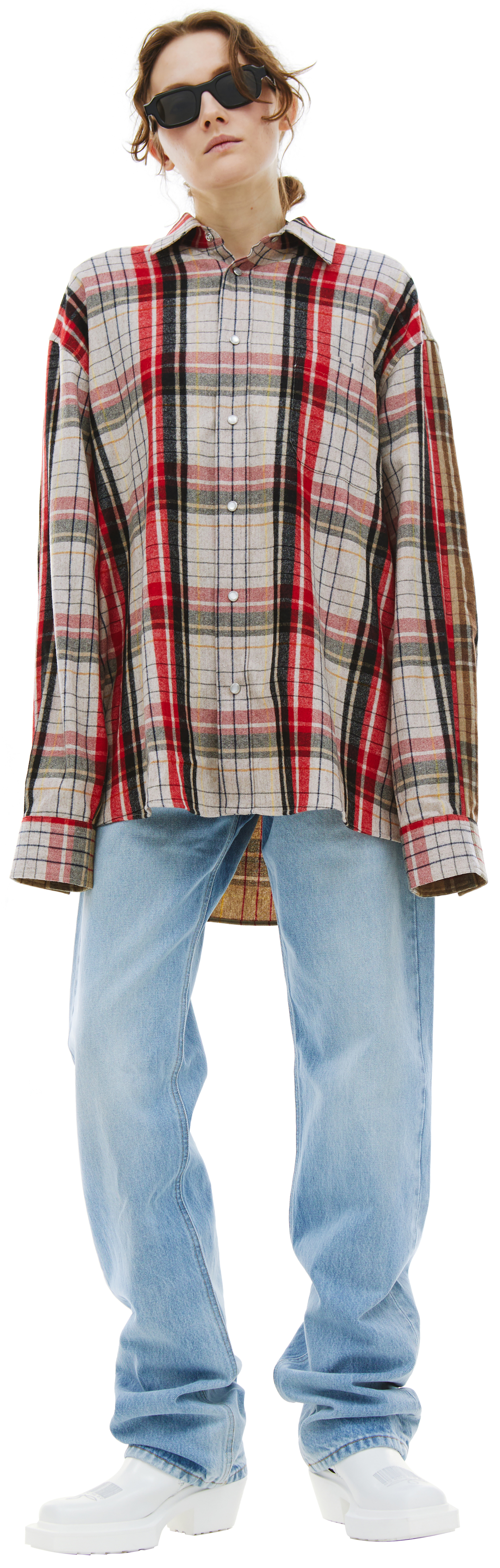 VTMNTS Barcode Plaid Shirt
