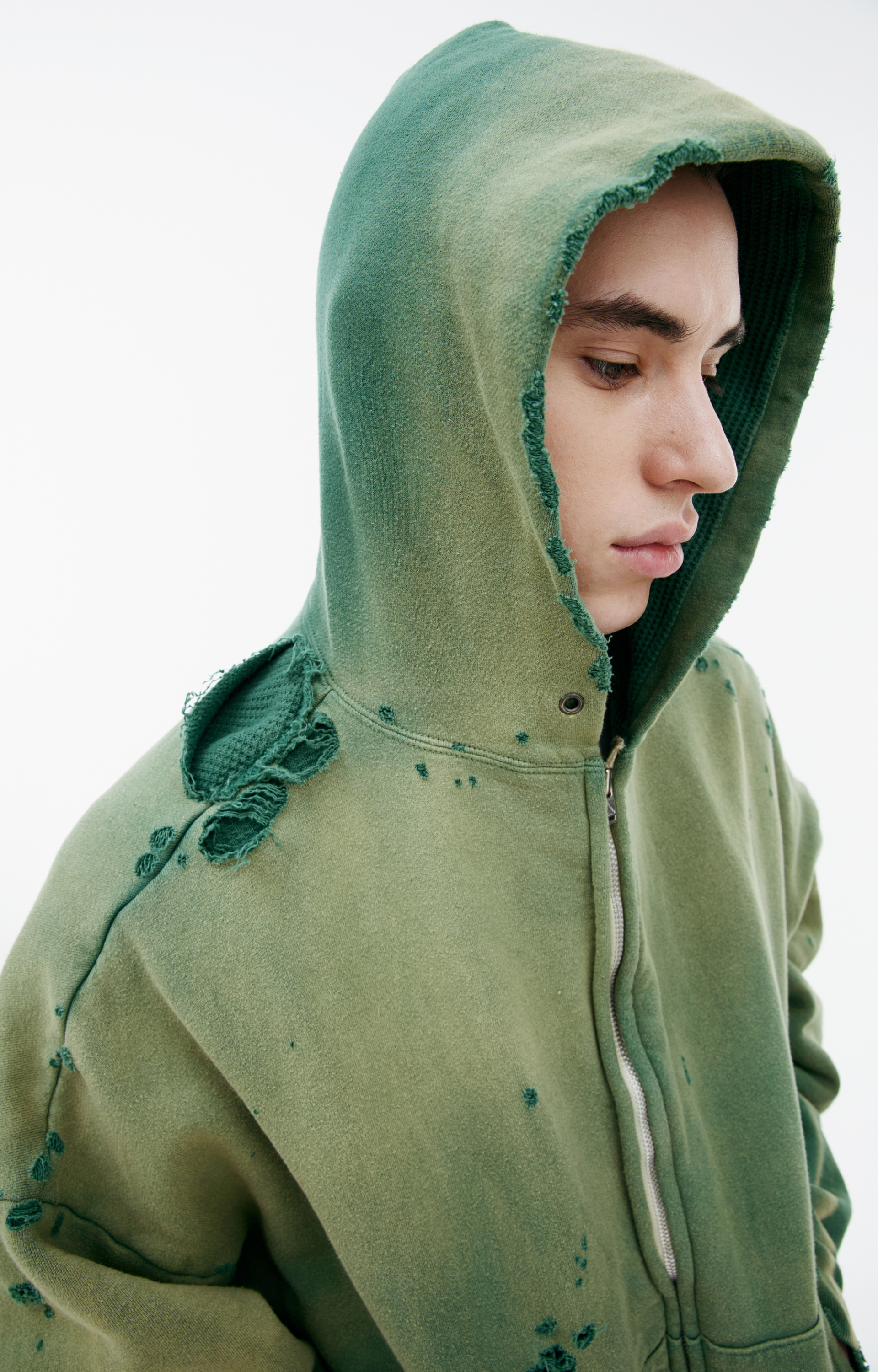 Saint Mxxxxxx Green hoodie with zipper