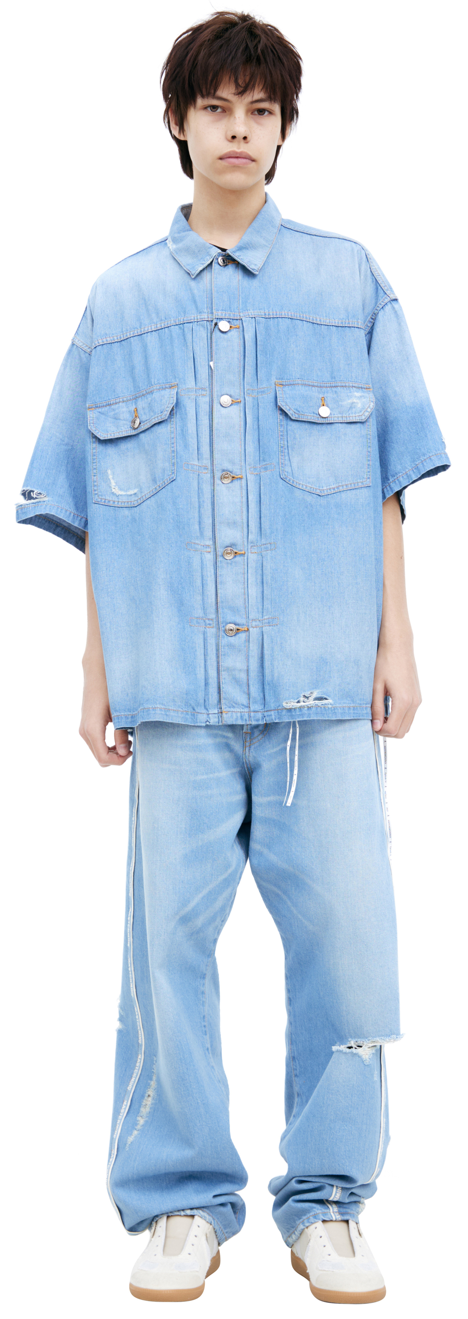 Mastermind WORLD Short sleeve denim shirt