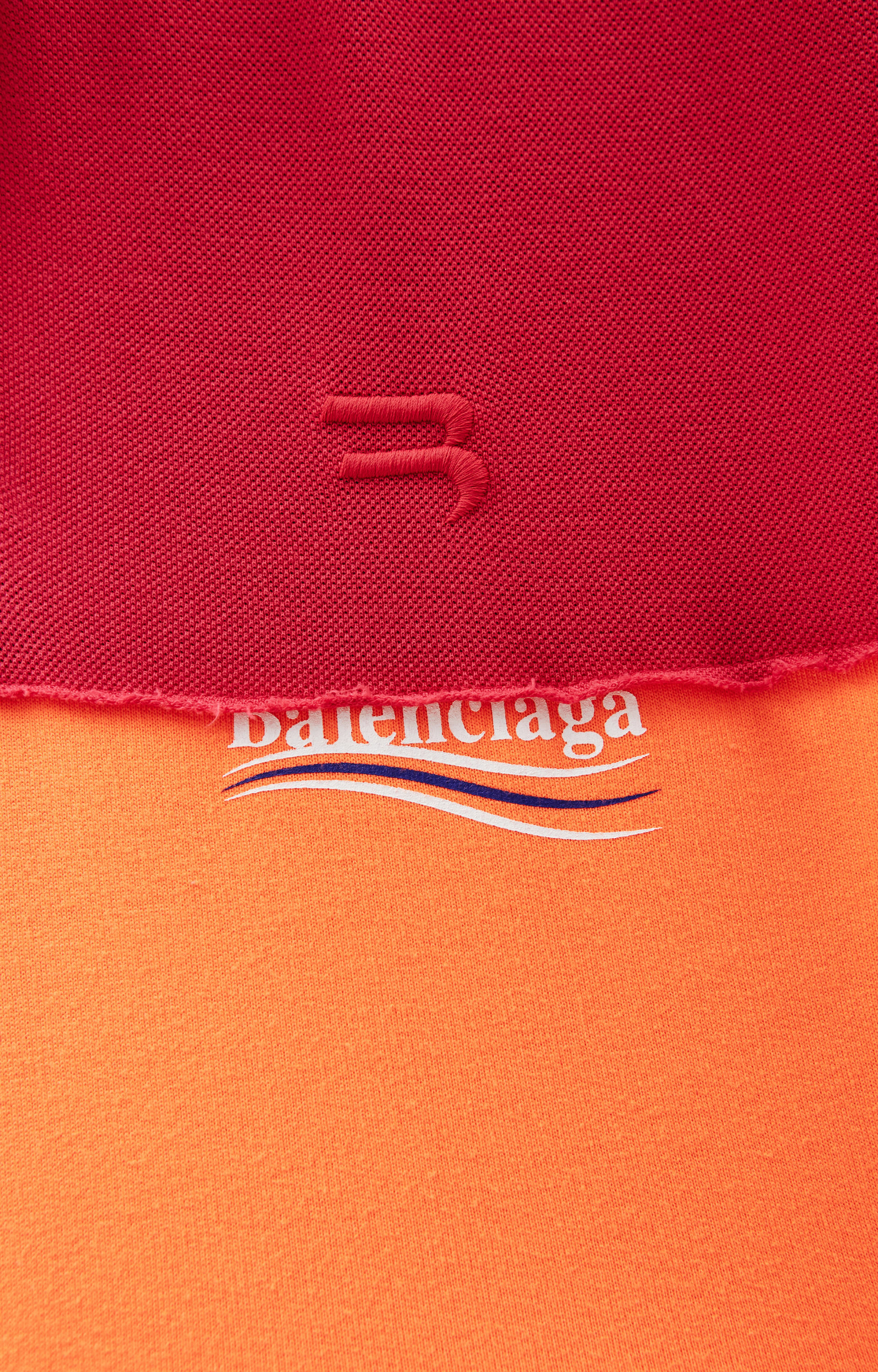 Balenciaga Красно-оранжевое поло с длинным рукавом
