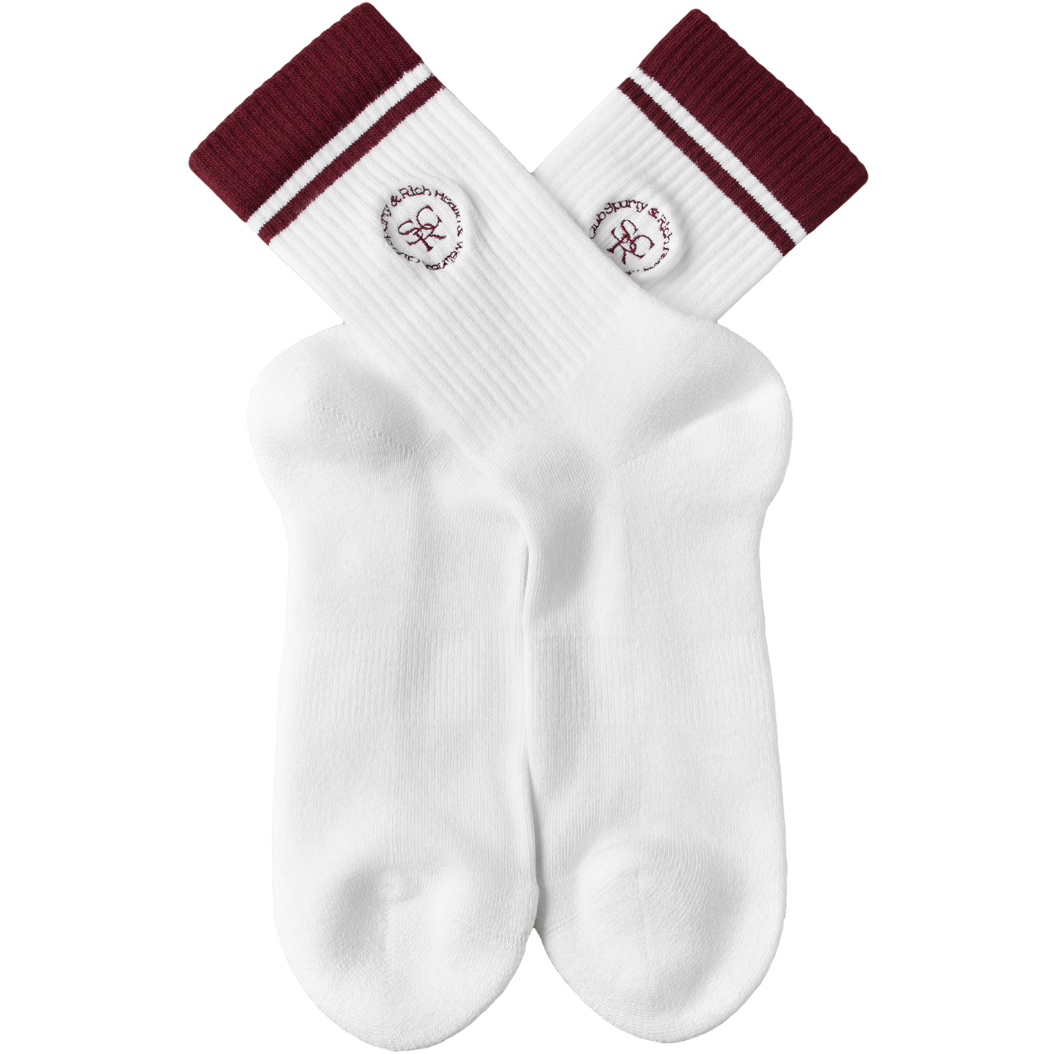 SPORTY & RICH Белые носки с вышивкой