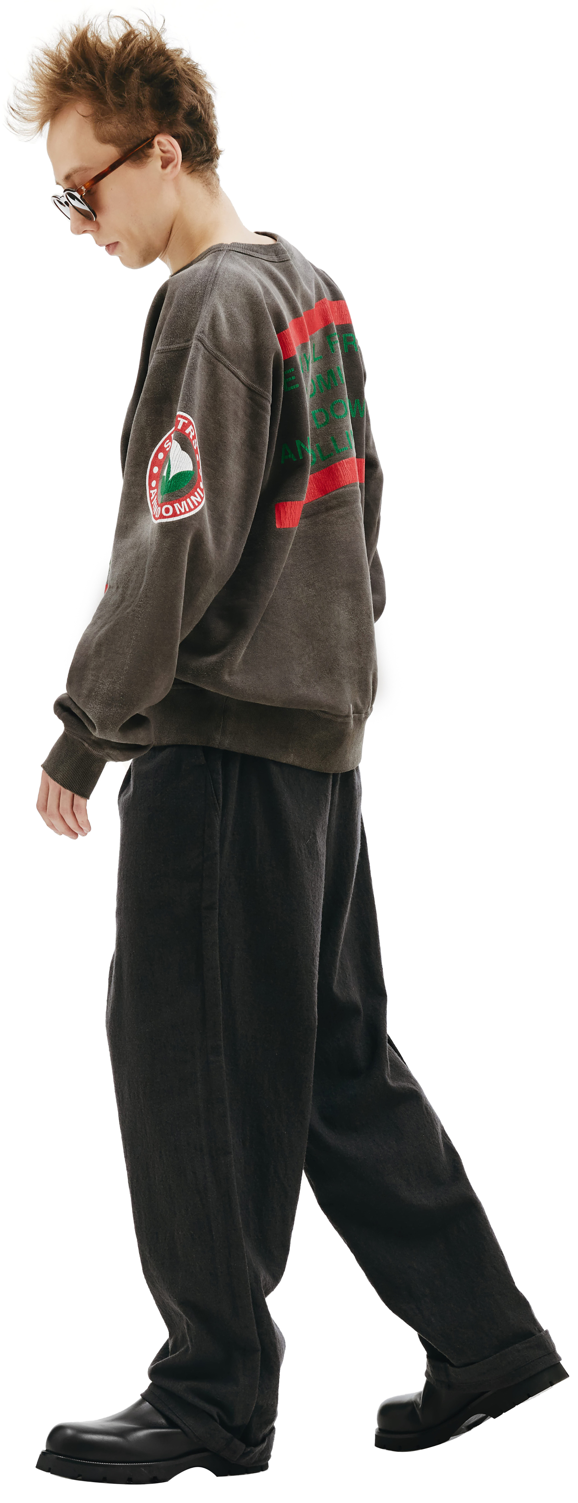 Saint Michael Sweatshirt with cracked print