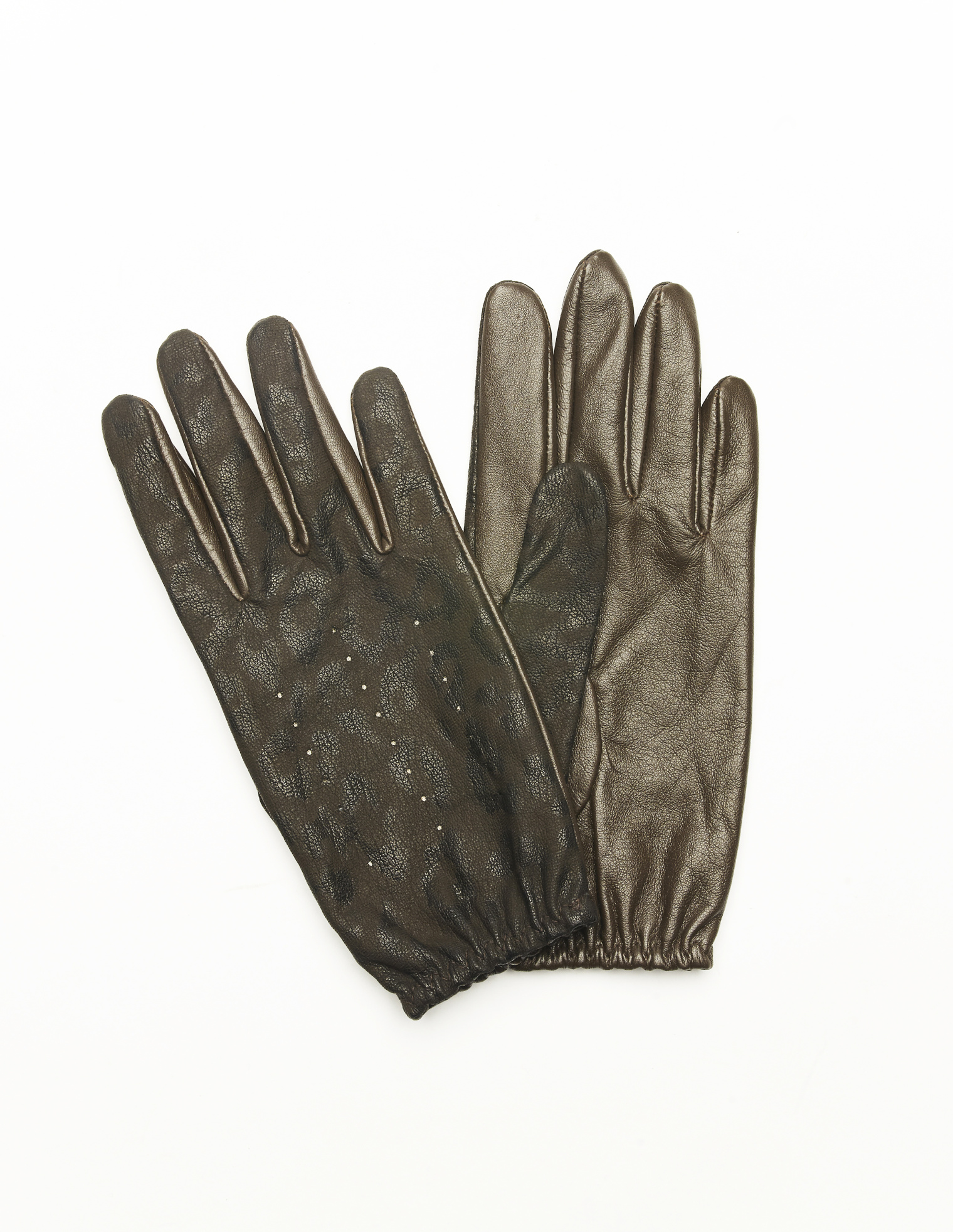 Golden Goose Leopard leather gloves