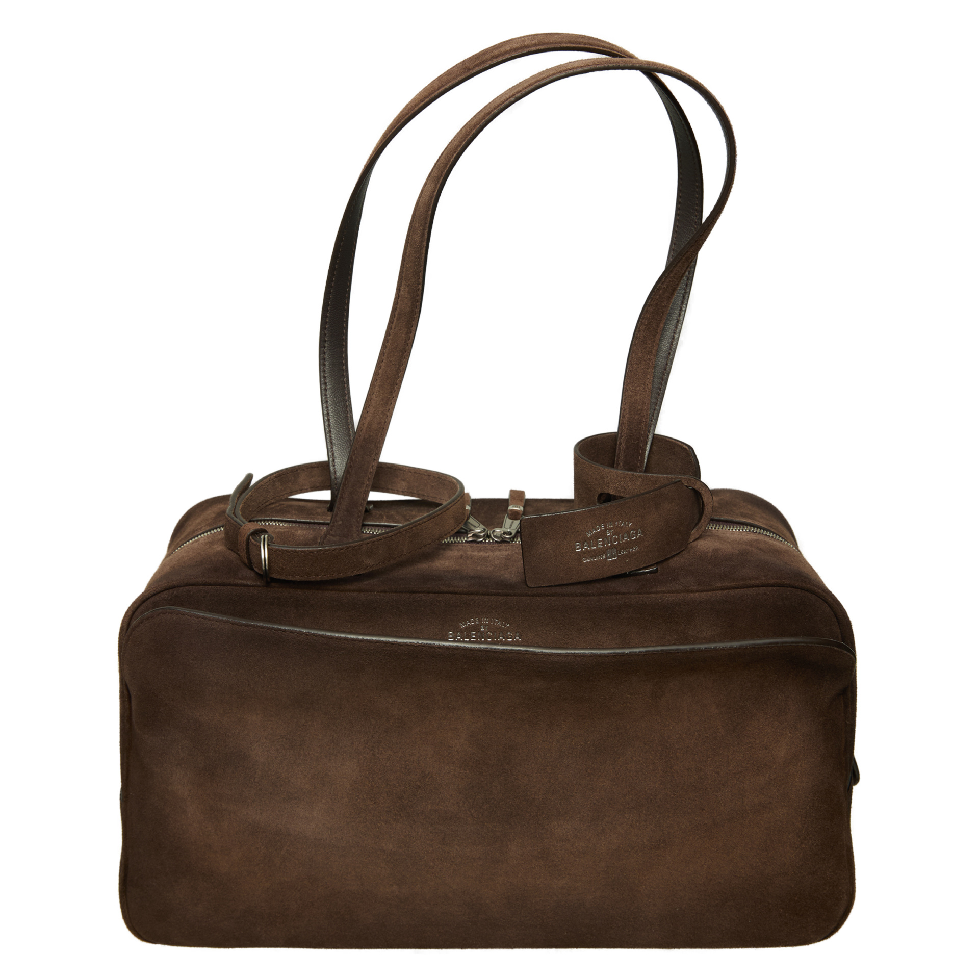 Balenciaga SUEDE CARRIE BOWLING BAG